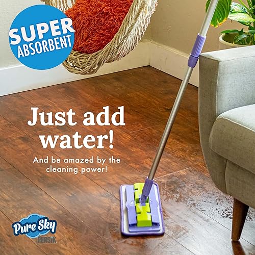 Miniatura 6 de Pure-Sky - Repuesto de cabezal de fregona de microfibra, solo tienes que añadir agua, no necesita detergentes, repuesto de almohadilla de microfibra