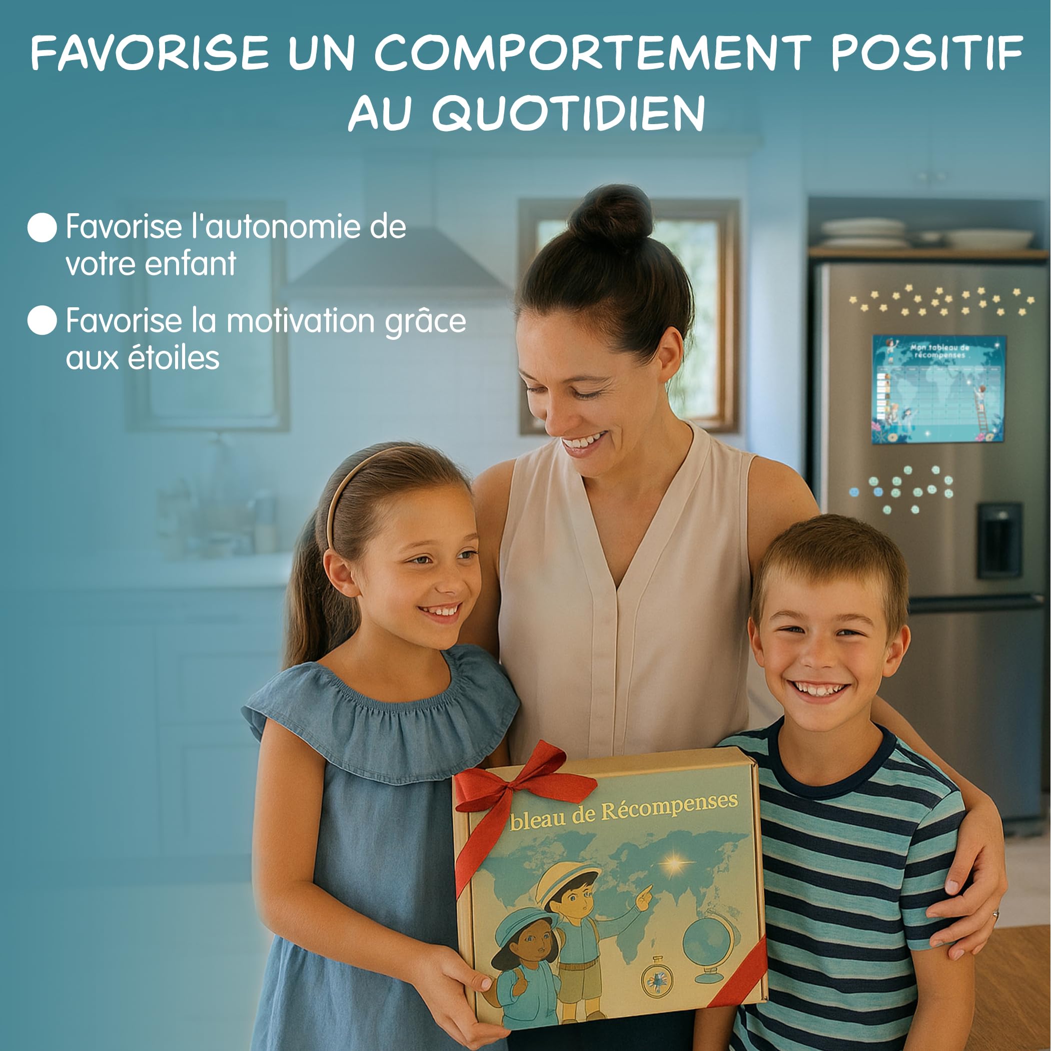 Tableau de Récompense Enfant Magnétique – Routine Matin & Soir 5-12 Ans | Tableau de Comportement et Tâches Enfant | 60 Missions + 10 Libres, 150 Étoiles, 60 Emojis, Organisation routine maison