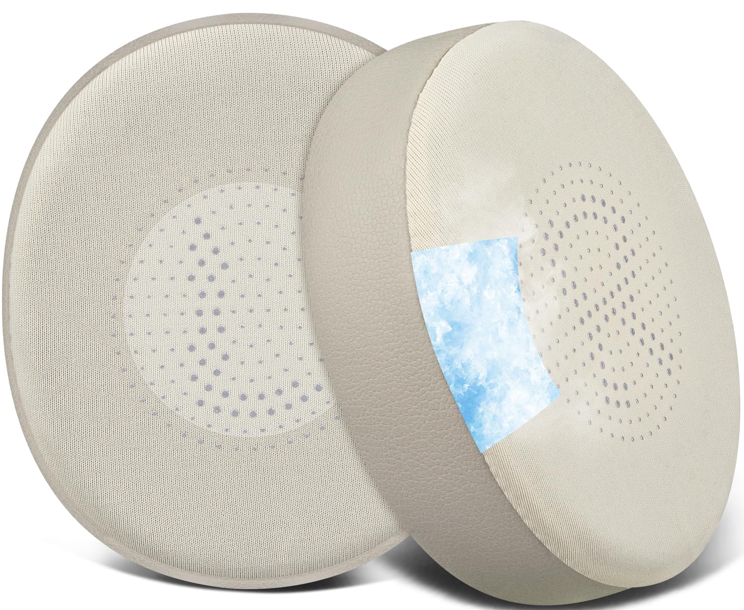 SOULWIT Cooling Gel Earpads Replacement for Jabra Evolve2 65 (Evolve 2 65MS 65UC MS UC)/Evolve2 40 (40UC 40MS USB)/Elite 45h On-Ear Wireless Headset, Ear Pads Cushions with Ice Silk Fabric - Gold