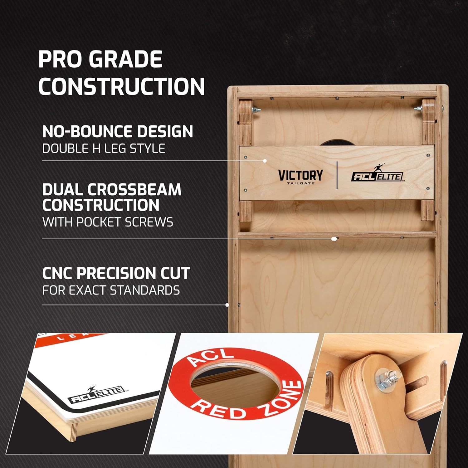 Victory Tailgate ACL® Elite 2x4 Cornhole Board - Proprietary 4-Step ACL Top-Coat Finish