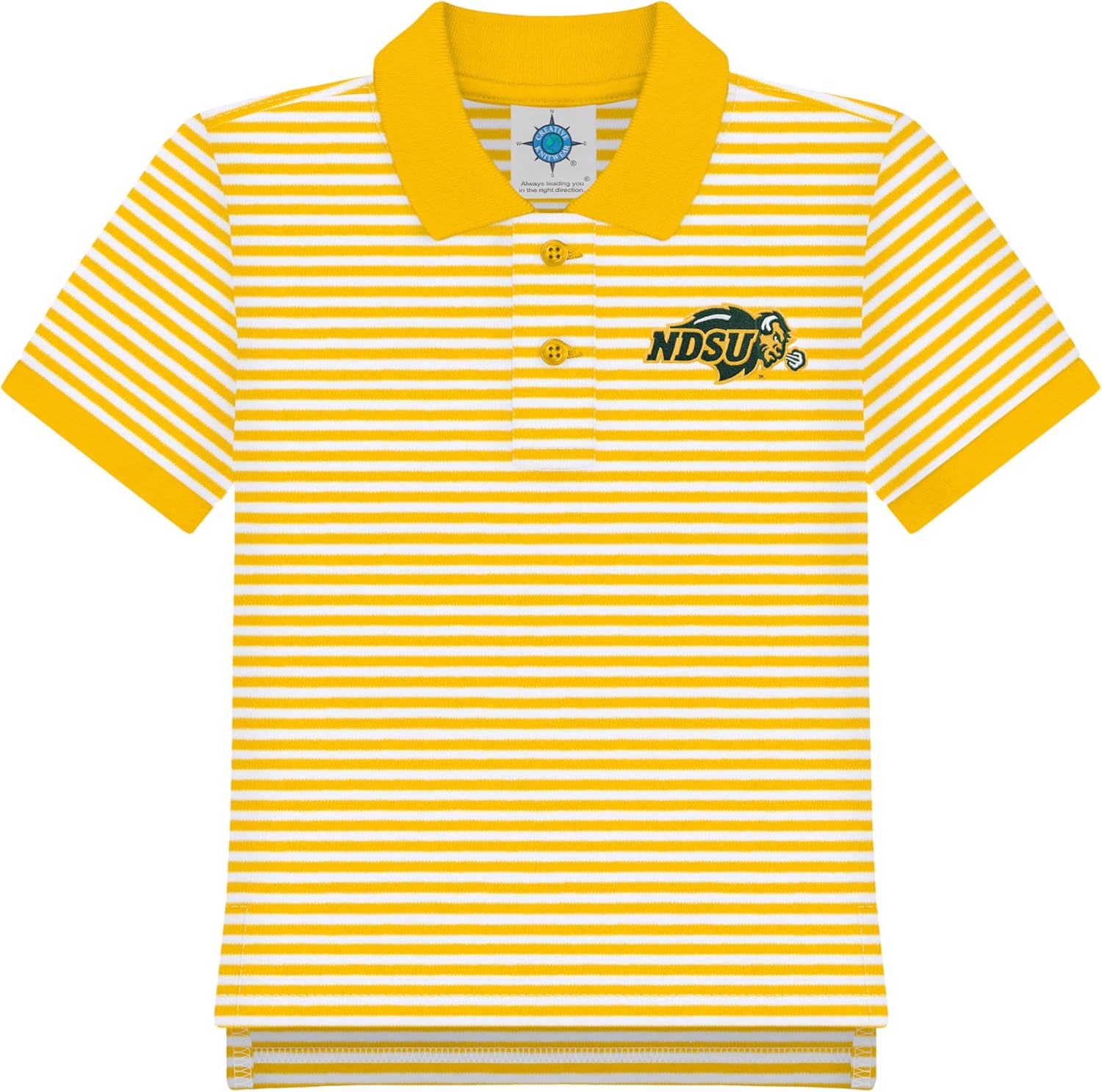Creative Knitwear College Baby Striped Polo Shirt Short Sleeve - Team Logo, Multiple Colors, Unisex (2T-4T)