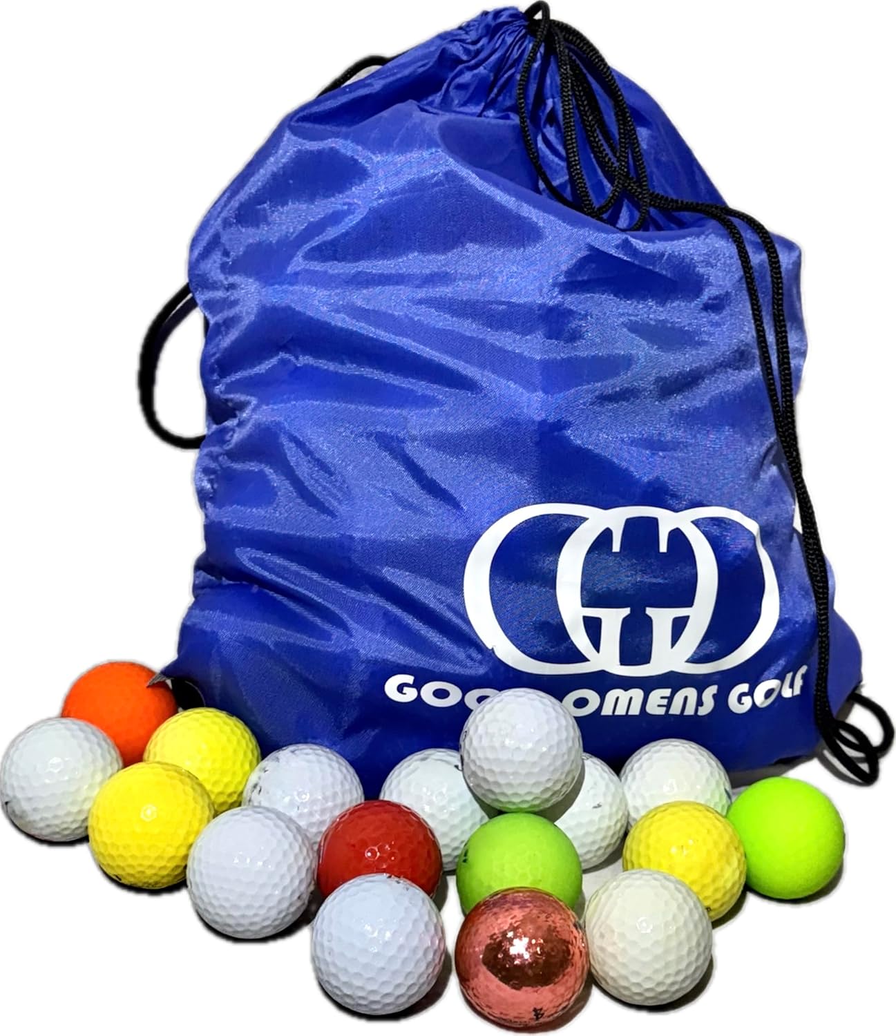 Recycled Used Practice/Range/Hit Away Golf Balls, Pack of 50 or 100 (100 Pack Includes Free Drawstring Ball Bag Backpack)