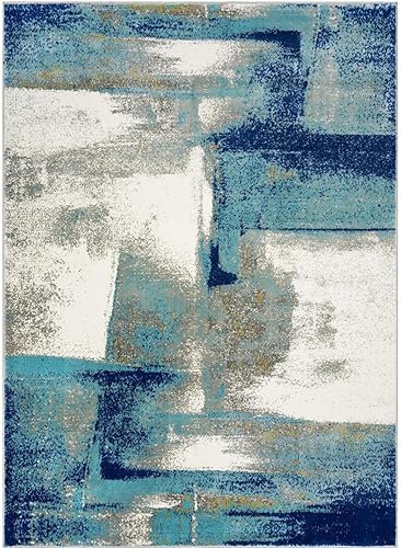 Miniatura 2 de Luxe Weavers - Alfombra abstracta, Lagos Collection 7558, color azul claro