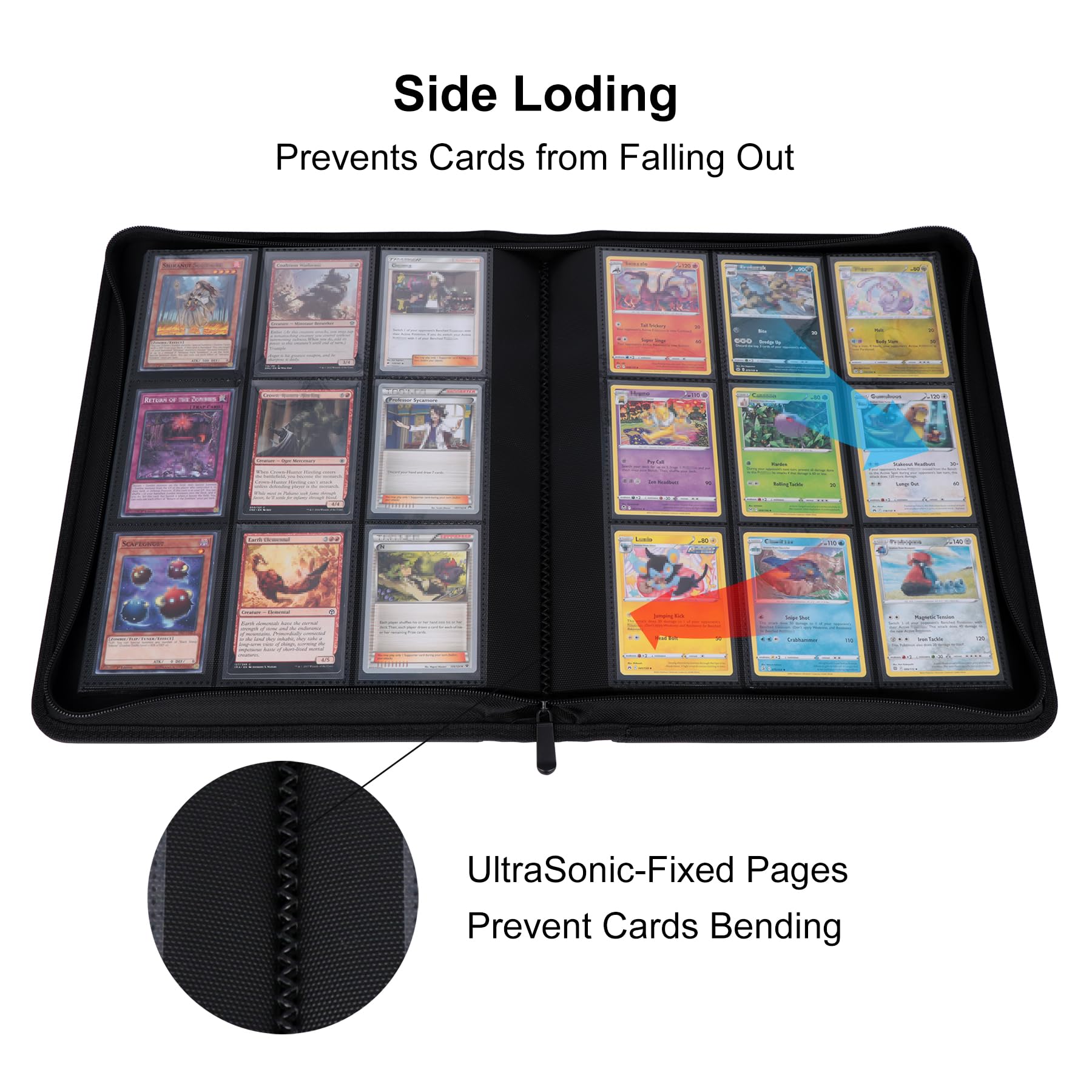 8 pocket card binder Ultimate Guard Standard Xenoskin White Zipfolio The inside of all Prime albums is lined with soft microfiber Gamegenic Zip-Up 8-Pocket Card Album