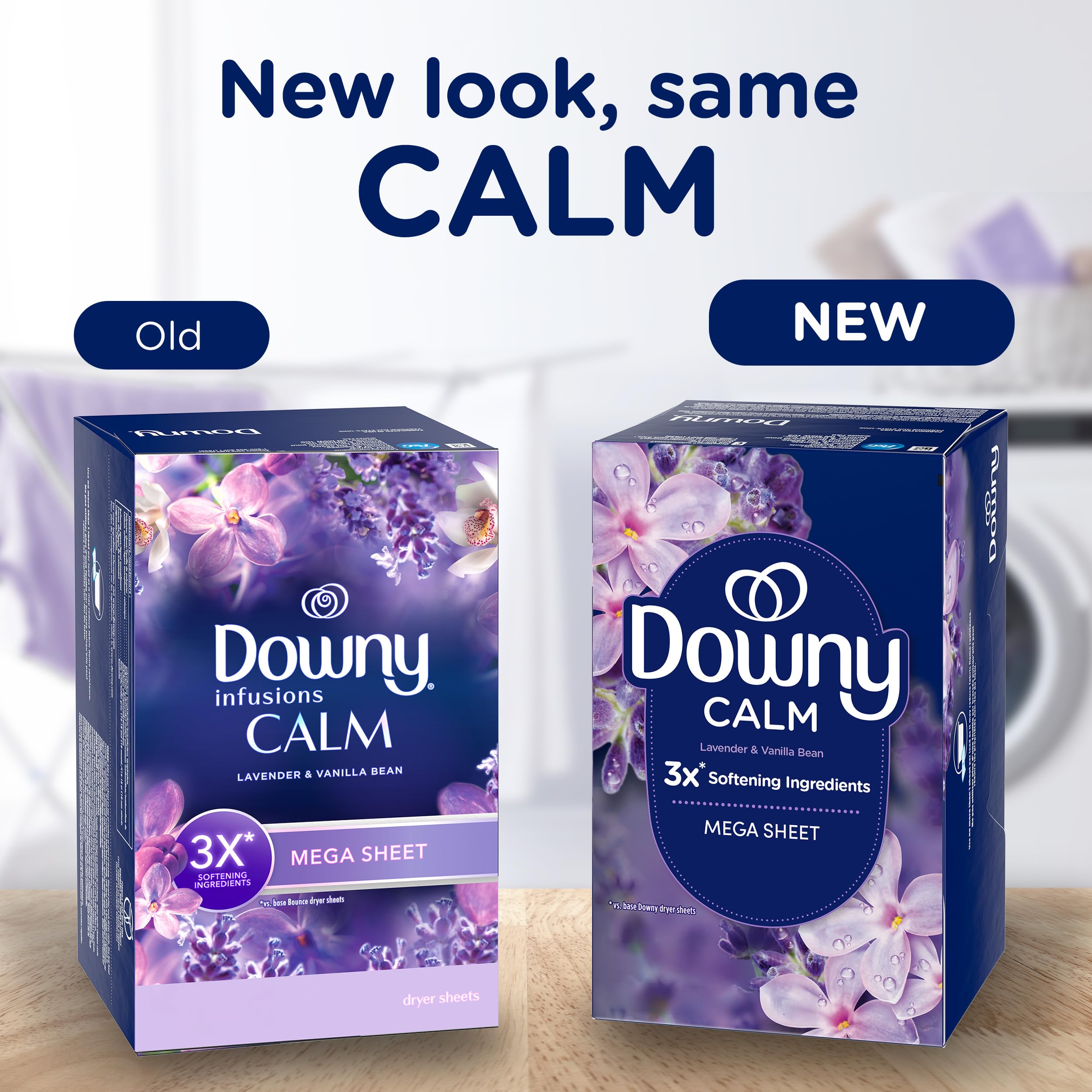 Downy Infusions Mega-Trockner-Bettlaken, Weichspüler, Calm, Lavendel und Vanillebohne, 180 Stück