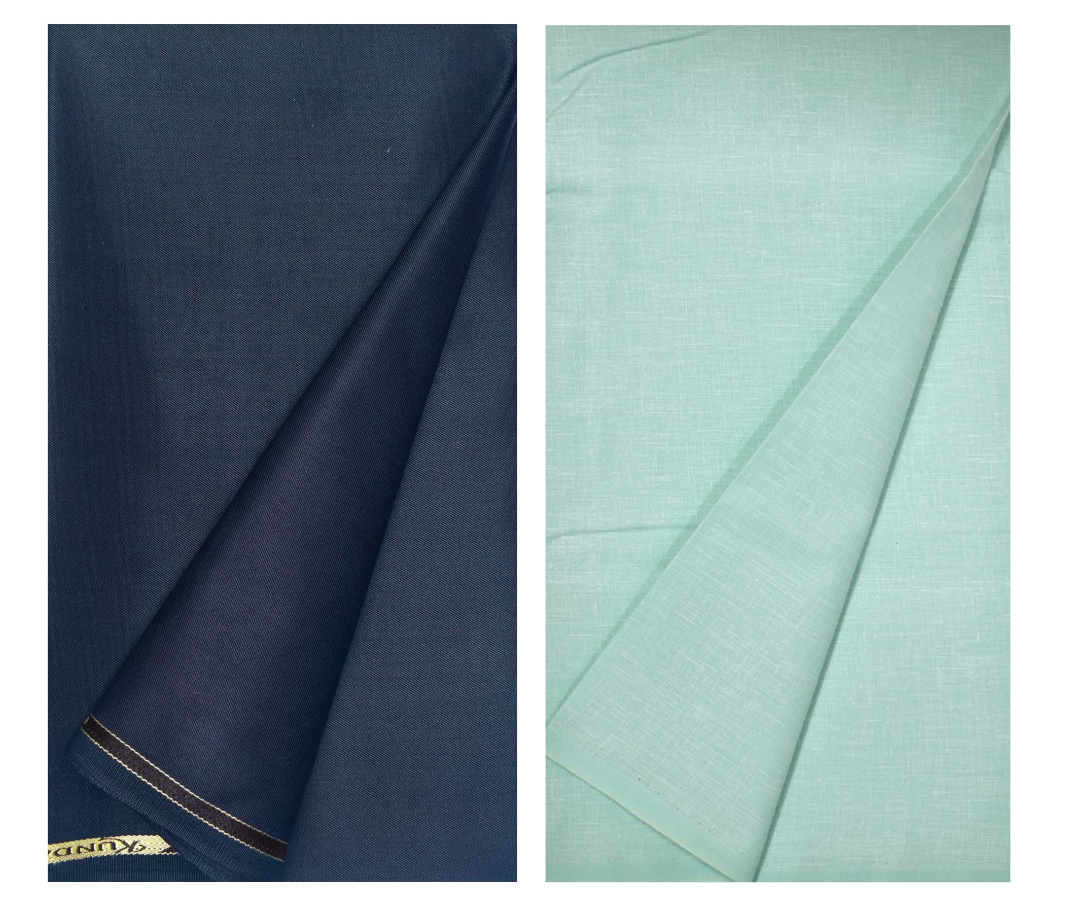 KUNDAN SULZ GWALIOR Men's Cotton Shirt & Trouser Fabric Combo Set (Navy Blue & Light Sky Blue-01)-picture-29