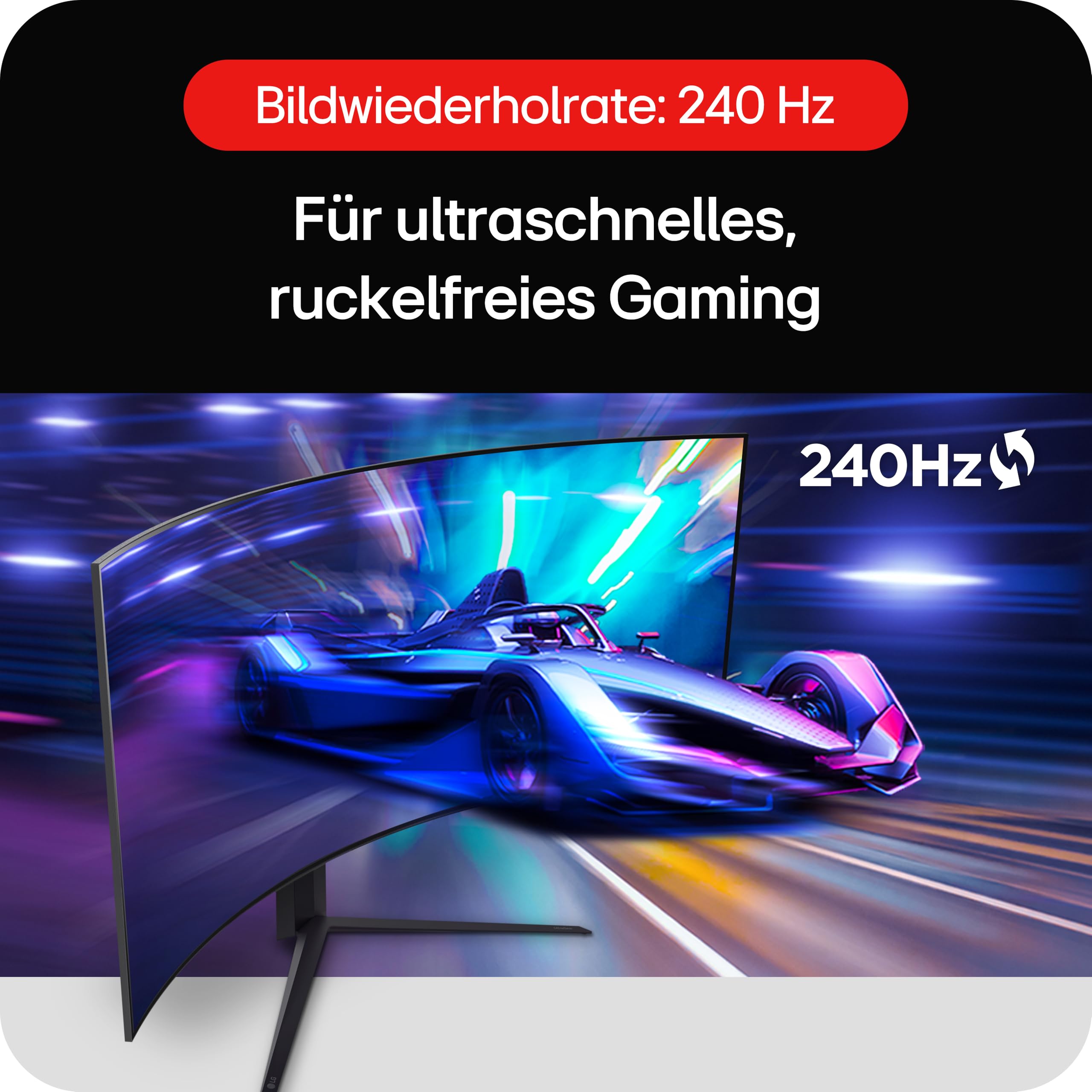 LG Ultragear™ 45GS96QB-B.AEU (45 Zoll) 21:9 Curved 800R UWQHD OLED Gaming-Monitor, 240Hz, AMD FreeSync™ Premium Pro, DisplayHDR™ True Black 400, 2X HDMI 2.1, Grau