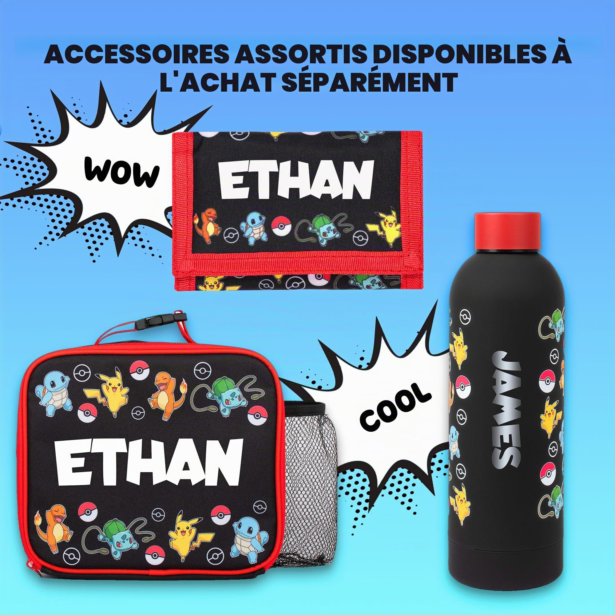 Pokémon – Portefeuille personnalisé pour enfants – Cadeau parfait pour les enfants – Design durable et amusant pour garçons et filles, Rouge