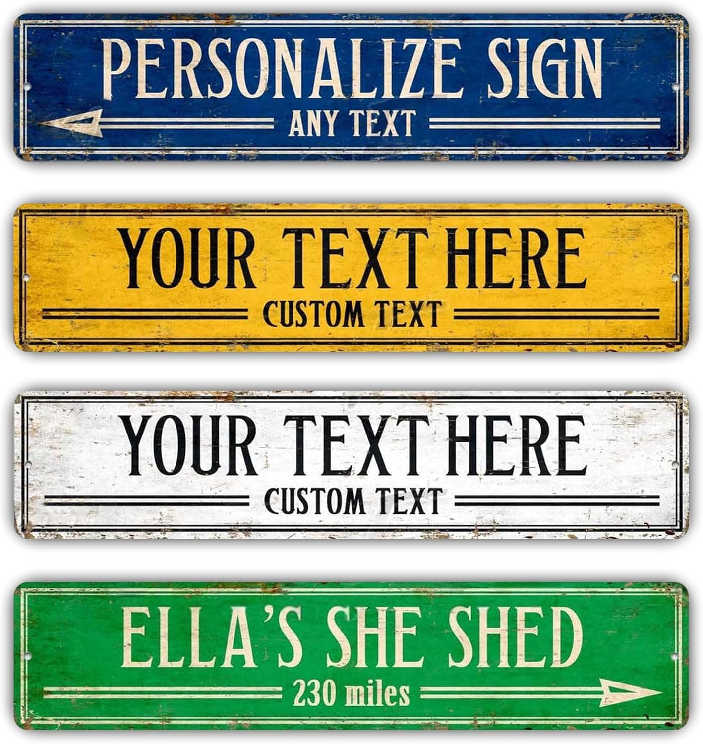 Custom Signs Outdoor Metal, Personalized Street Sign for Home Bar Wall Decor, 6x24 Inches, Indoor/Outdoor Use, Fade Resistant .040 Aluminum