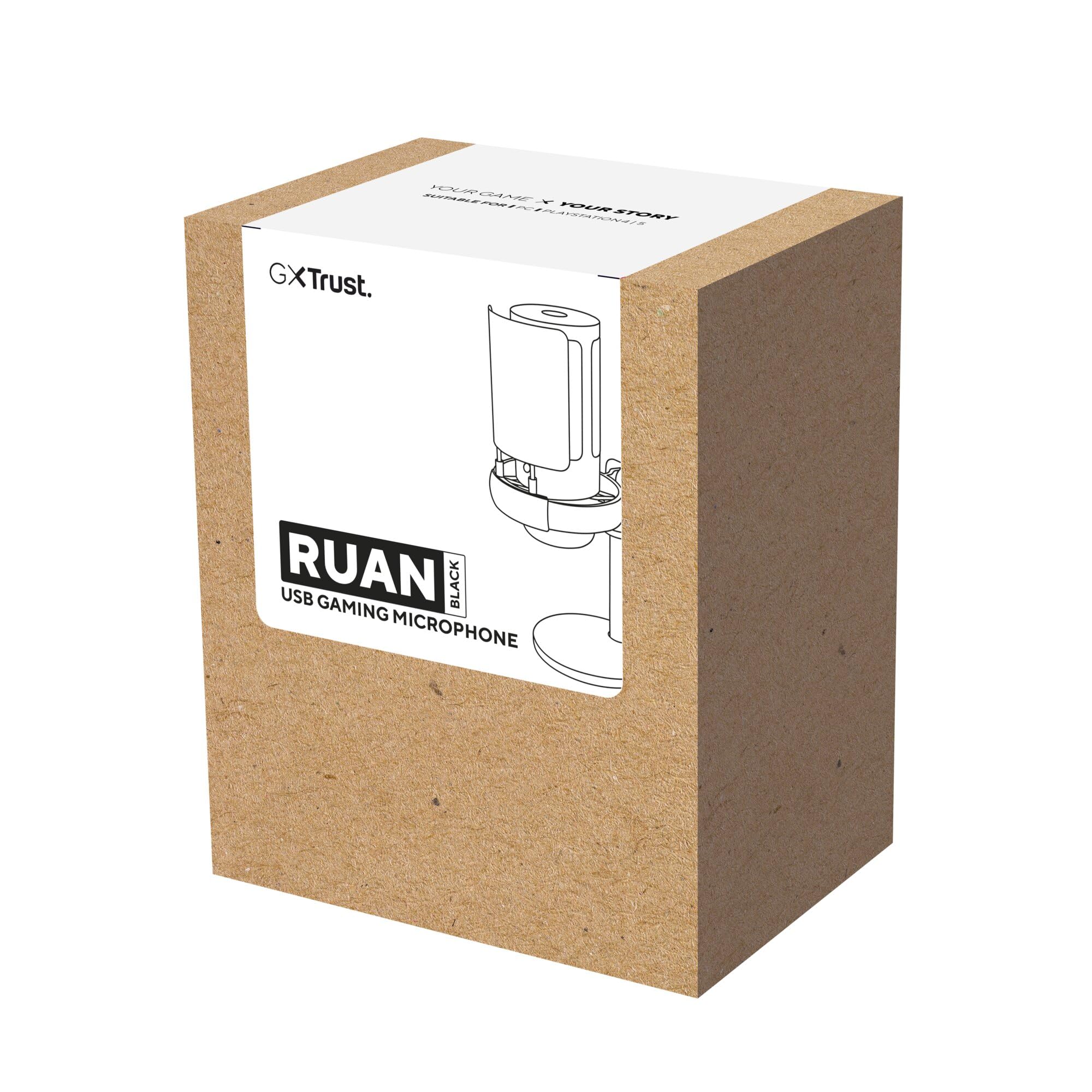 GXTrust 1238 Ruan Microfono USB con Supporto in Metallo, Shock-mount e Filtro Pop, Pattern Cardioide, Microfono Gaming USB per Podcast Youtube, ASMR, Streaming, Twitch, PC, PS4, PS5, Nero