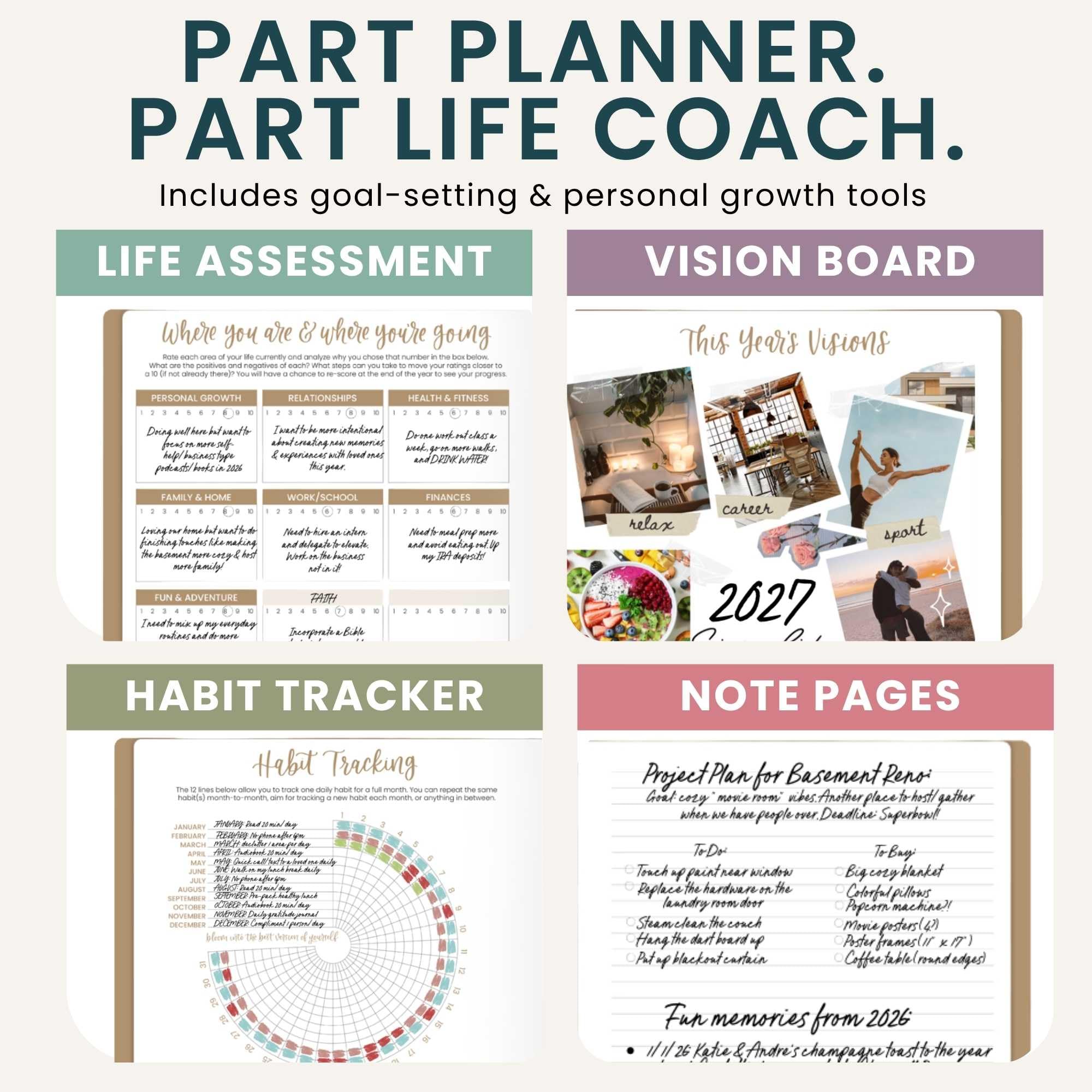 bloom daily planners Calendrier mensuel 2027 (janvier 2027 à décembre 2027) – Grand agenda floral de 22,9 x 30,5 cm – Jardin au clair de lune