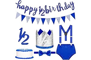 Spakon Glitter 6 Months Happy Birthday Banner Set: A Joyous Celebration for the Half-Birthday Boy