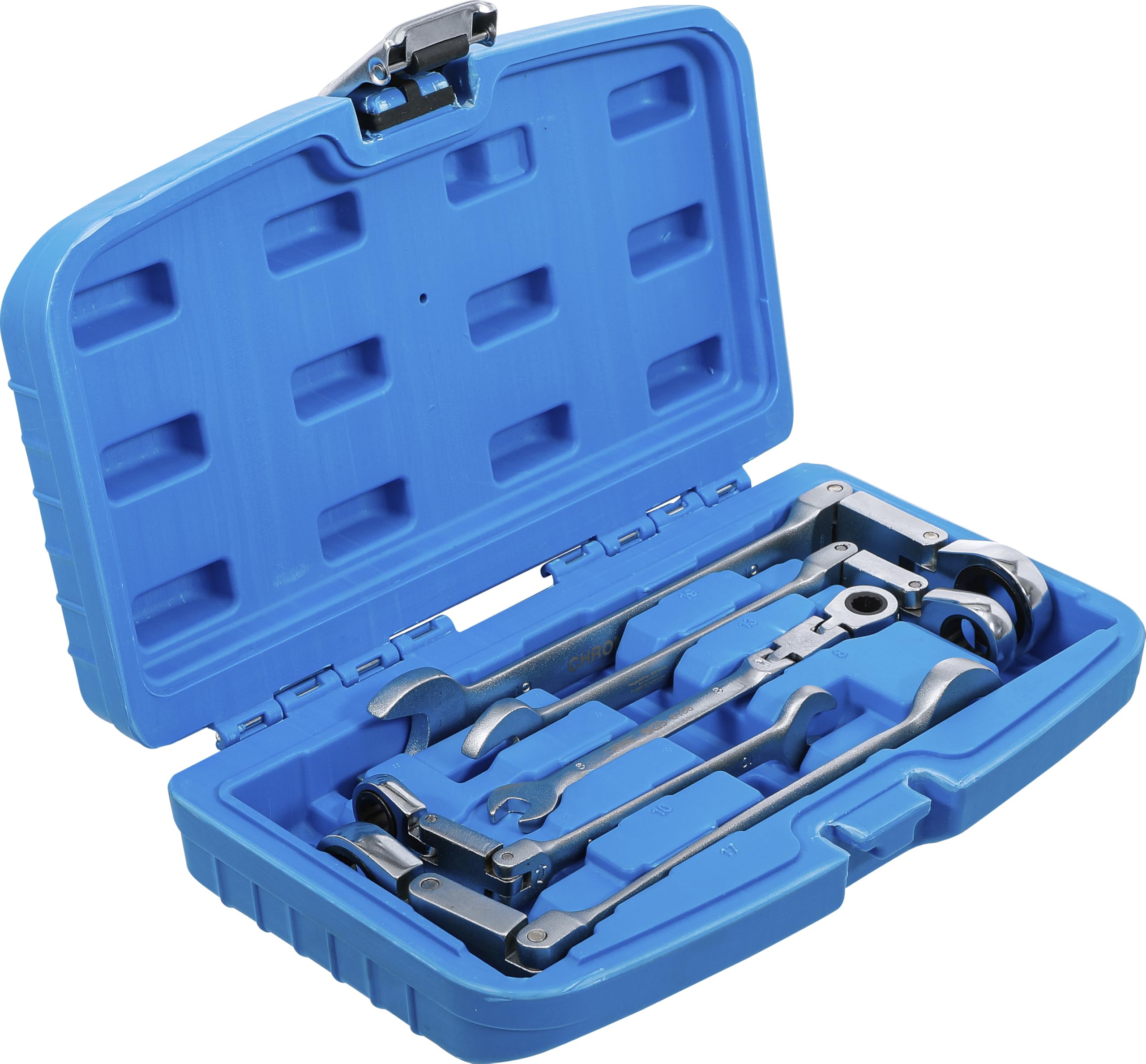 BGS 6181 | Juego de llaves combinadas con carraca de doble articulación | angulable | 8 - 19 mm | 5 piezas