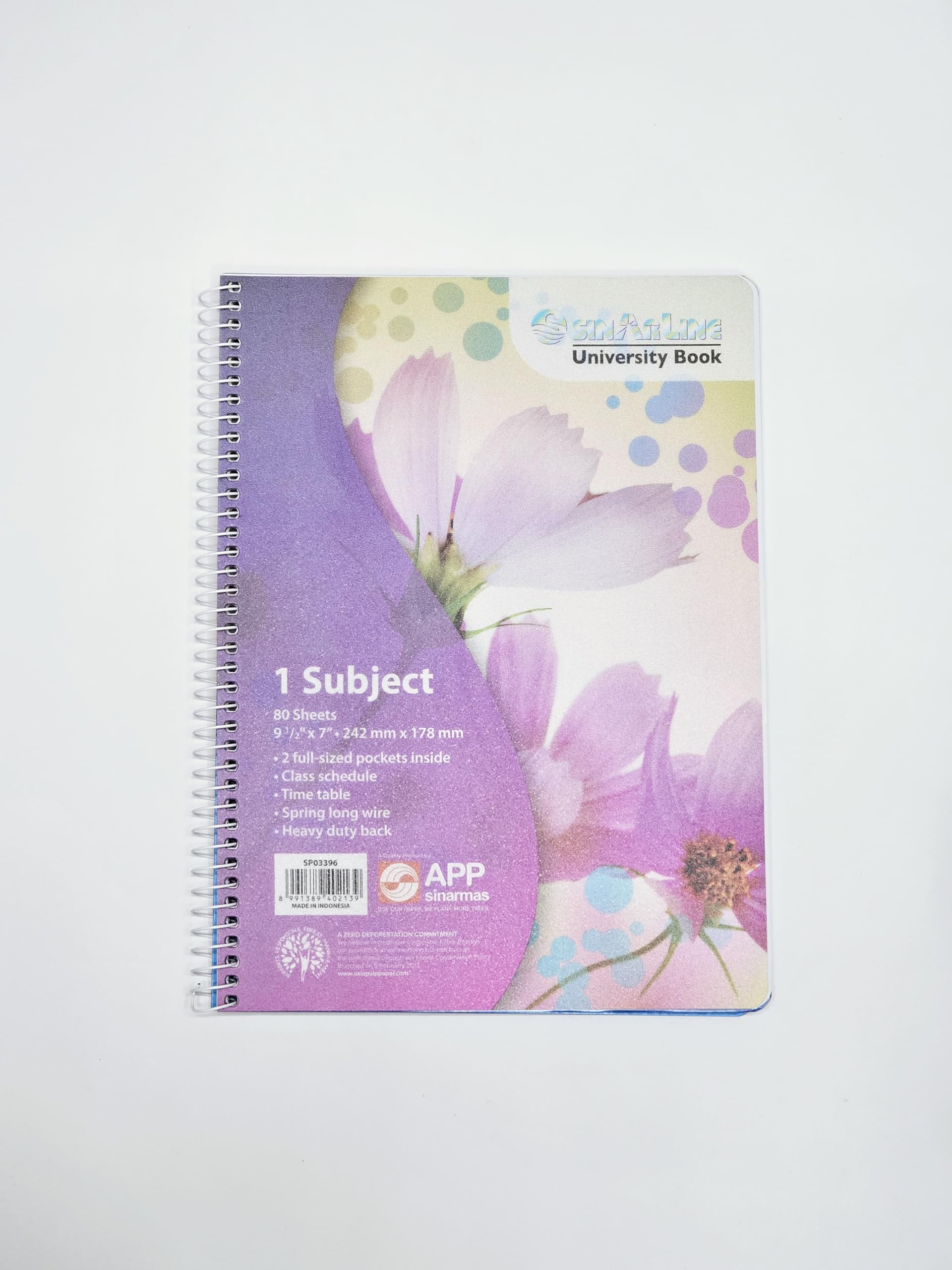 Sinarline 1 Subject 80 Sheet PP Cover Notebook, 9.5-Inch x 7-Inch Size