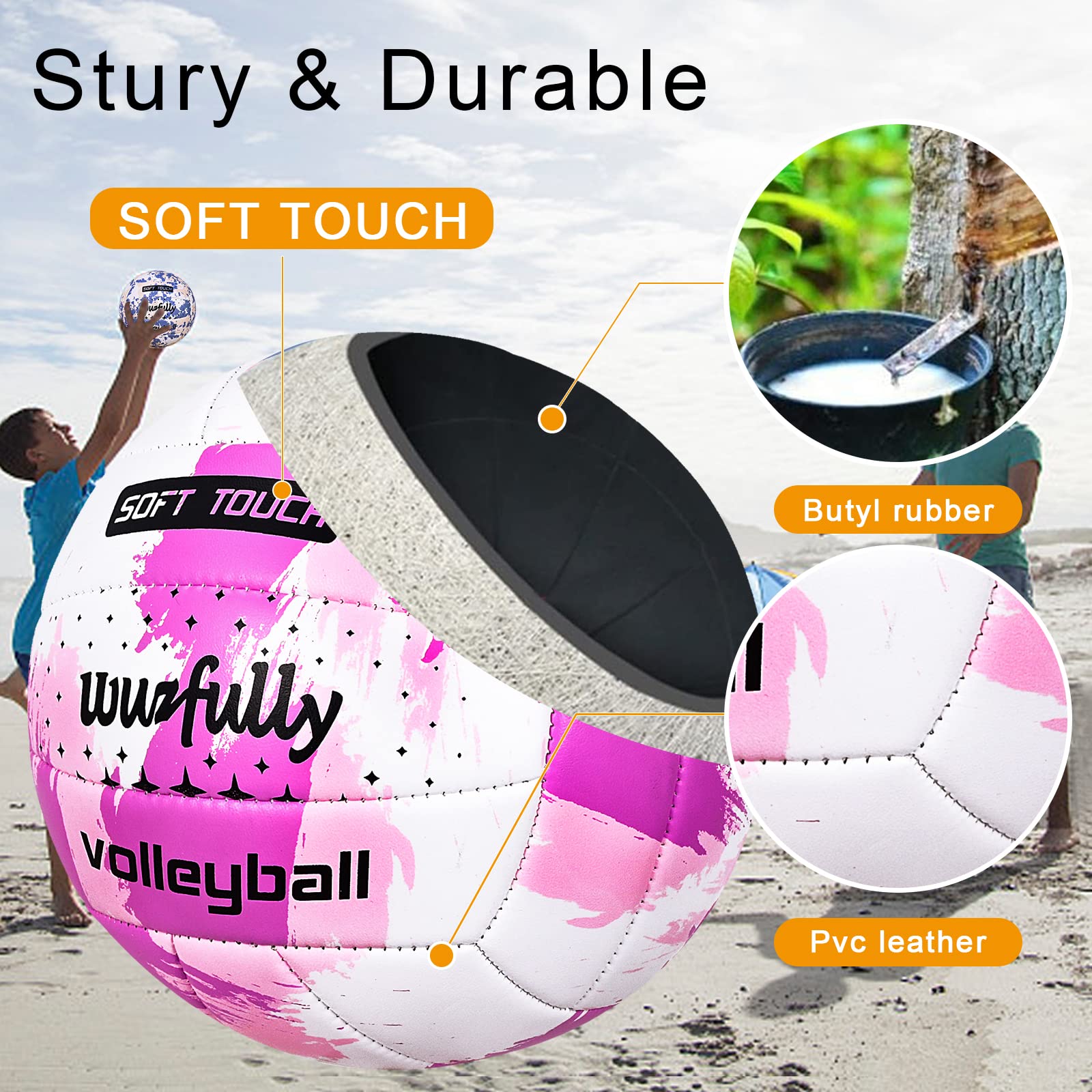 Pelota Voley Balón Playa Balon Volleyball Tamaño 5 para Interior Exterior
