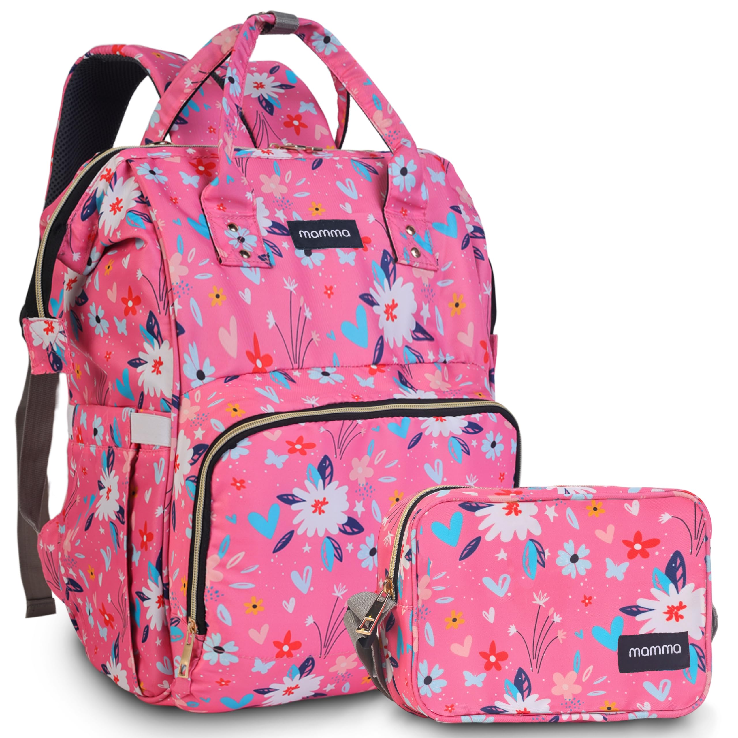 MAMMA Diaper Bag for Mothers for Travel | Baby Bag for Mother Travel, Diaper Bags for Mom and Hospital Bag for Delivery Women Includes Small Diaper Handbag for Day Outings with 9 Month Warranty