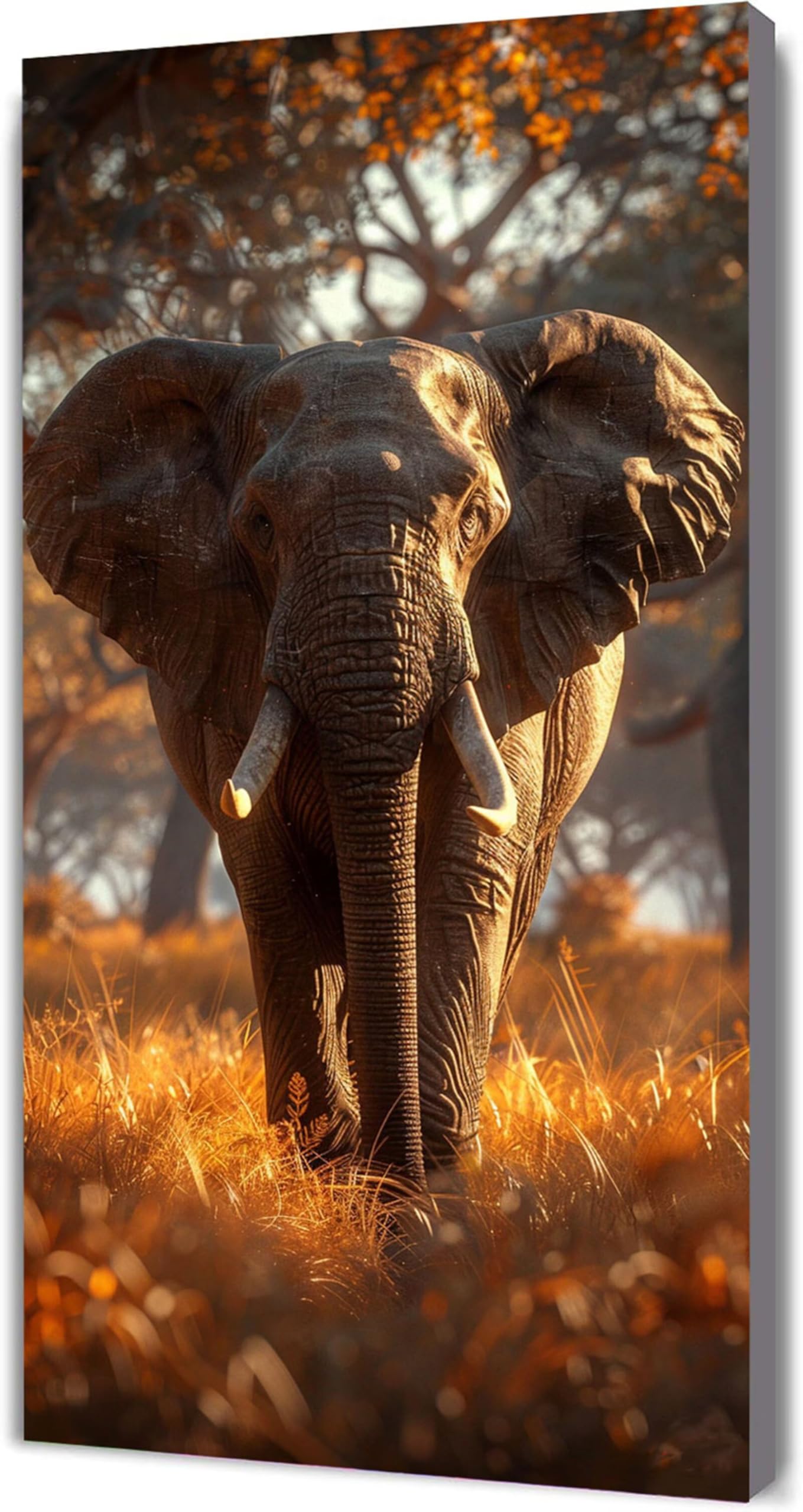 Diamond Painting Słoń Diamentowe Malarstwo Dorosły, 5D Diamentowe Rysunki Trawnik Obrazy Diamentowe, 50 x 100 cm Diamentowa Sztuka Haft Ścieg Krzyżowy Puzzle Rzemiosło Dziewczyna, Dekoracja ścienna J2