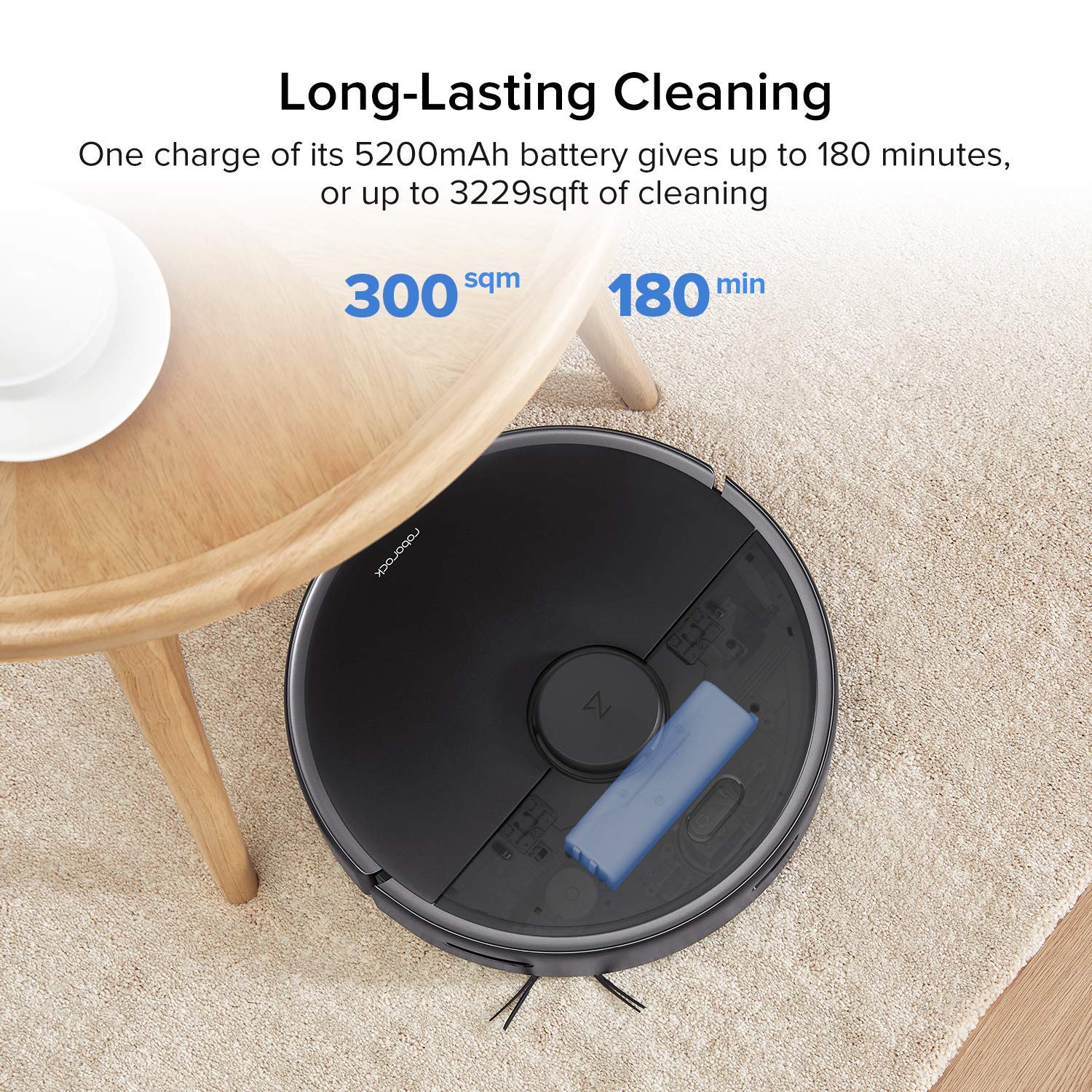 roborock S4 Max Robot Vacuum with Lidar Navigation, 2000Pa Strong Suction, Multi-Level Mapping, No-go Zones, Ideal for Carpets and Pets Robotic Vacuum(Renewed) view 7