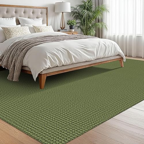 Vista 502 de EARTHALL - Tapete tejido lavable con parte trasera de goma, tapete trenzado de algodón antideslizante para interiores para entrada, pasillo, cocina