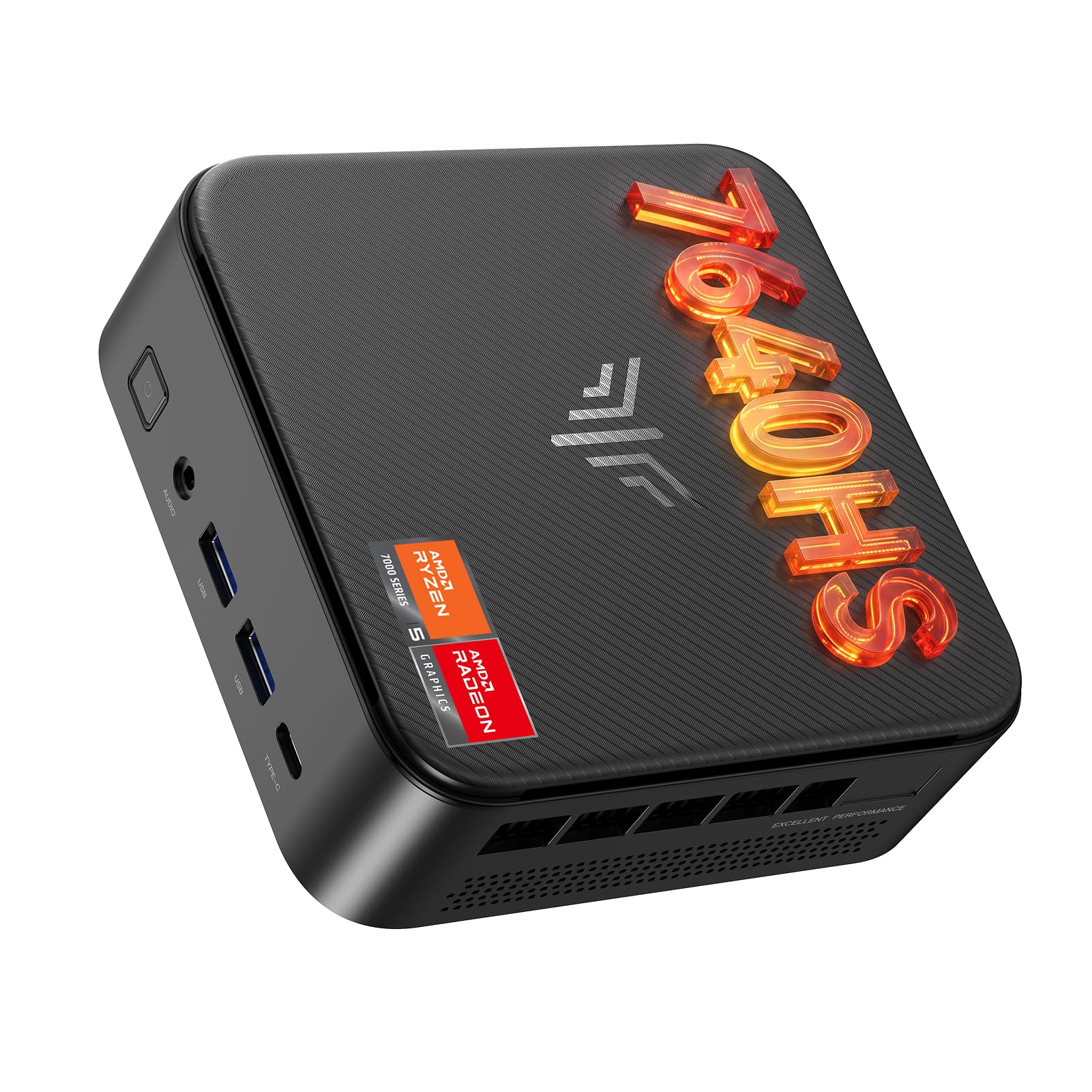 NiPoGi Mini PC ΑΜD Ryzen 5 7640HS (Max5.0 GHz, 6C/12T) 2.5GbE LAN W-11 Pro | migliore di R7 5825U/R7 5800U,24GB RAM/512GB SSD,WiFi 6/BT 5.2 4K Triplo Display(HDMI 2.0+DP 1.4+Type-C ) Lavoro D'ufficio