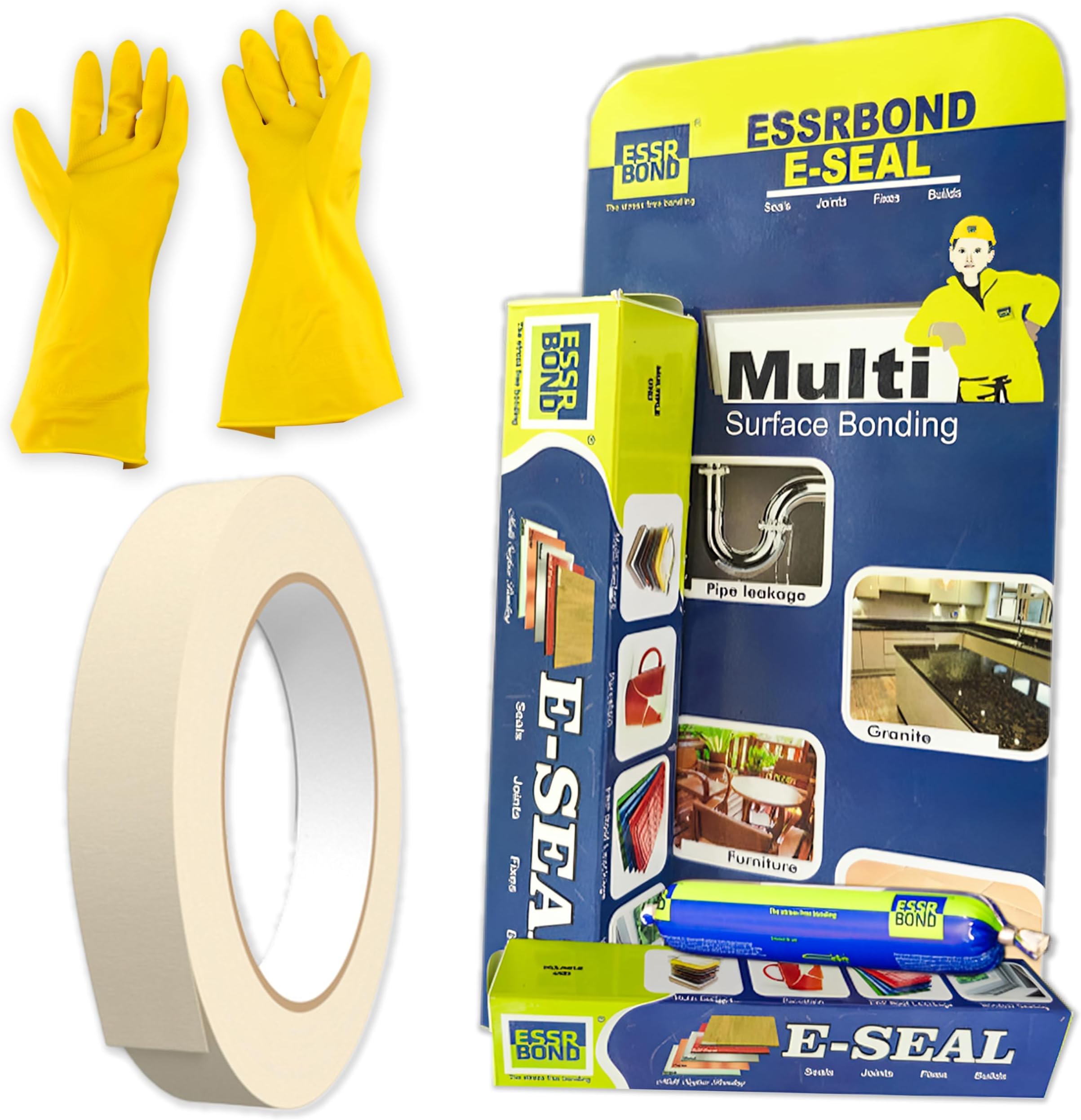 X E-SEAL Multi Surface Bonding Anti Leakage Agent - 120 Grams Tiles For Wall, Gap filler for walls and joints, Metal Repair Gel, Water Proof Glue For Roof Leakage (Combo KIT)