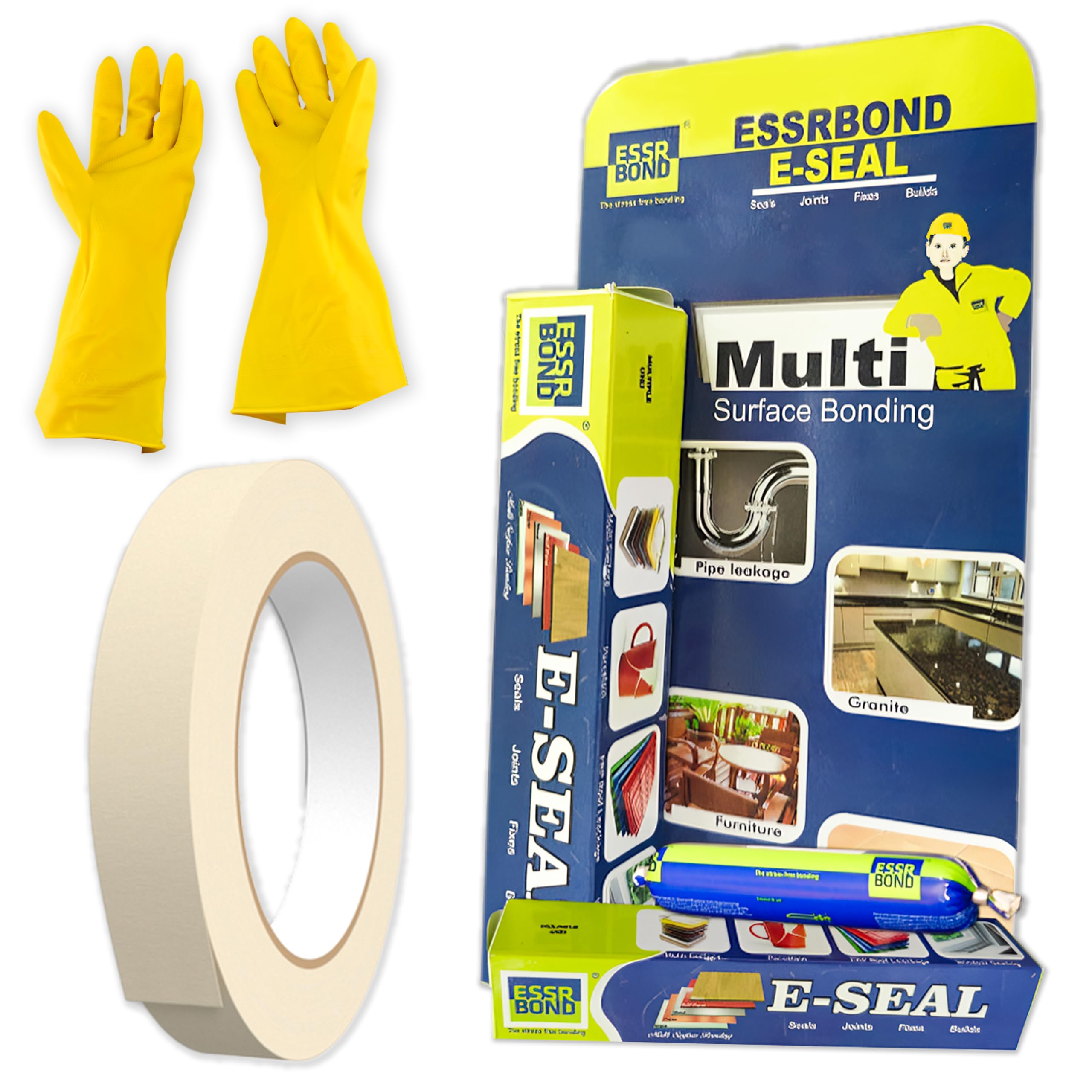 X E-SEAL Multi Surface Bonding Anti Leakage Agent - 120 Grams Tiles For Wall, Gap filler for walls and joints, Metal Repair Gel, Water Proof Glue For Roof Leakage (Combo KIT)