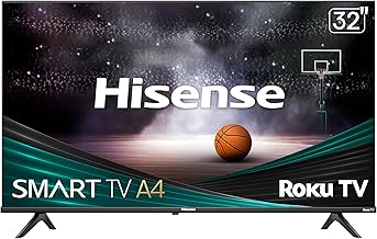 Hisense Smart Roku TV de 32 pulgadas Serie A4 HD 720p con compatibilidad Alexa (32A4HNR) - Dolby Audio, diseño de bisel delgado, Asistente de Google