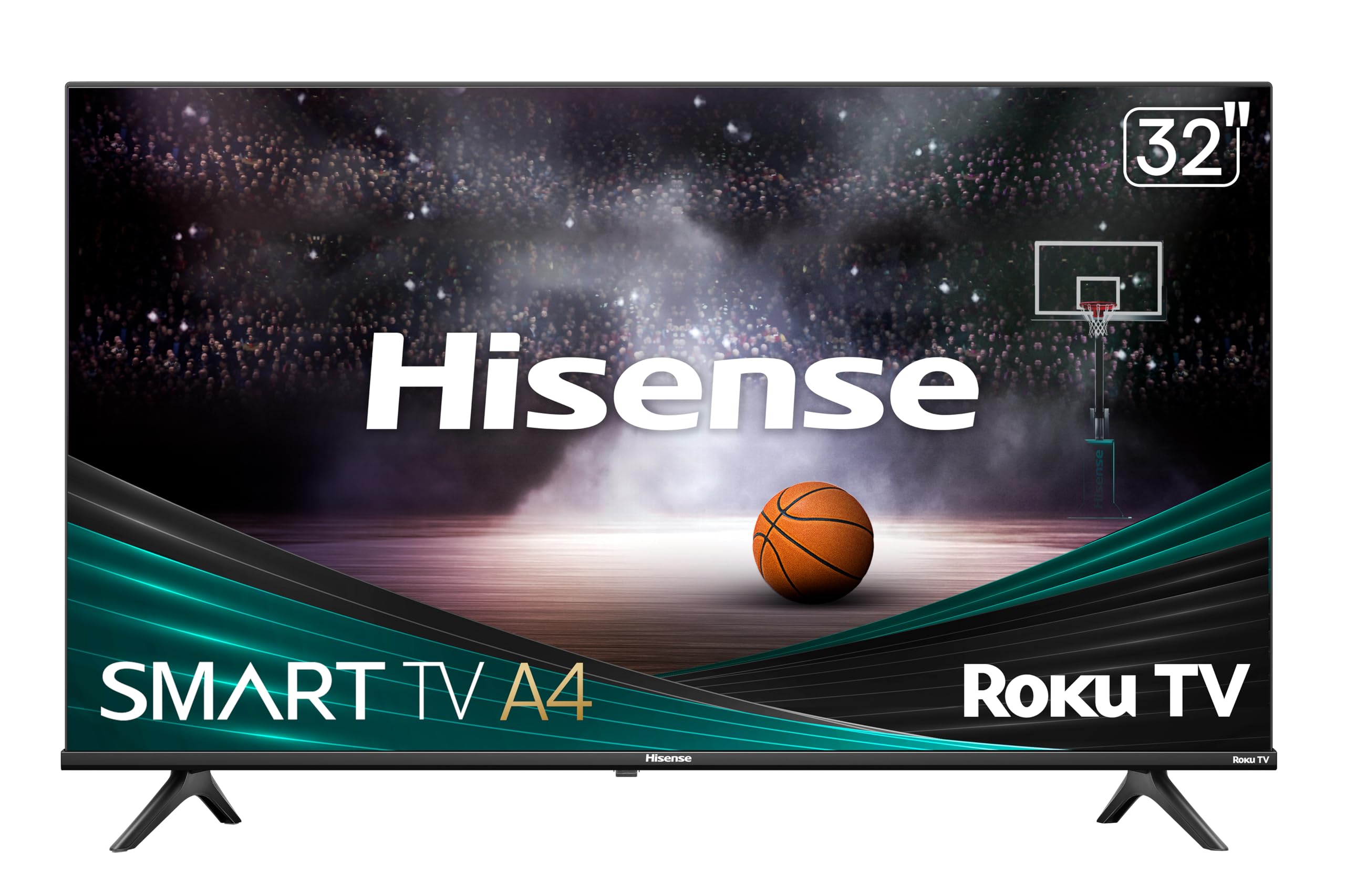 Hisense 32-Inch Class A4 Series HD 720p Smart Roku TV with Alexa Compatibility (32A4HNR) - Dolby Audio, Slim Bezel Design, Google Assistant