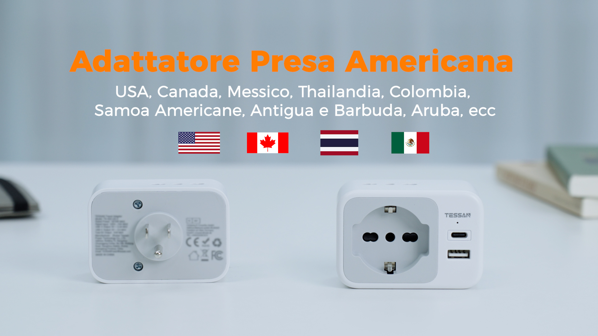 Adattatore da Spina Americana a Spina Europea,Spina USA a 2 Pin Euro Italia,Adattatori da viaggio USA per spina Europea,Adattatore da Spina Americana a UE per Dispositivi con Alimentatore USA,2Pcs