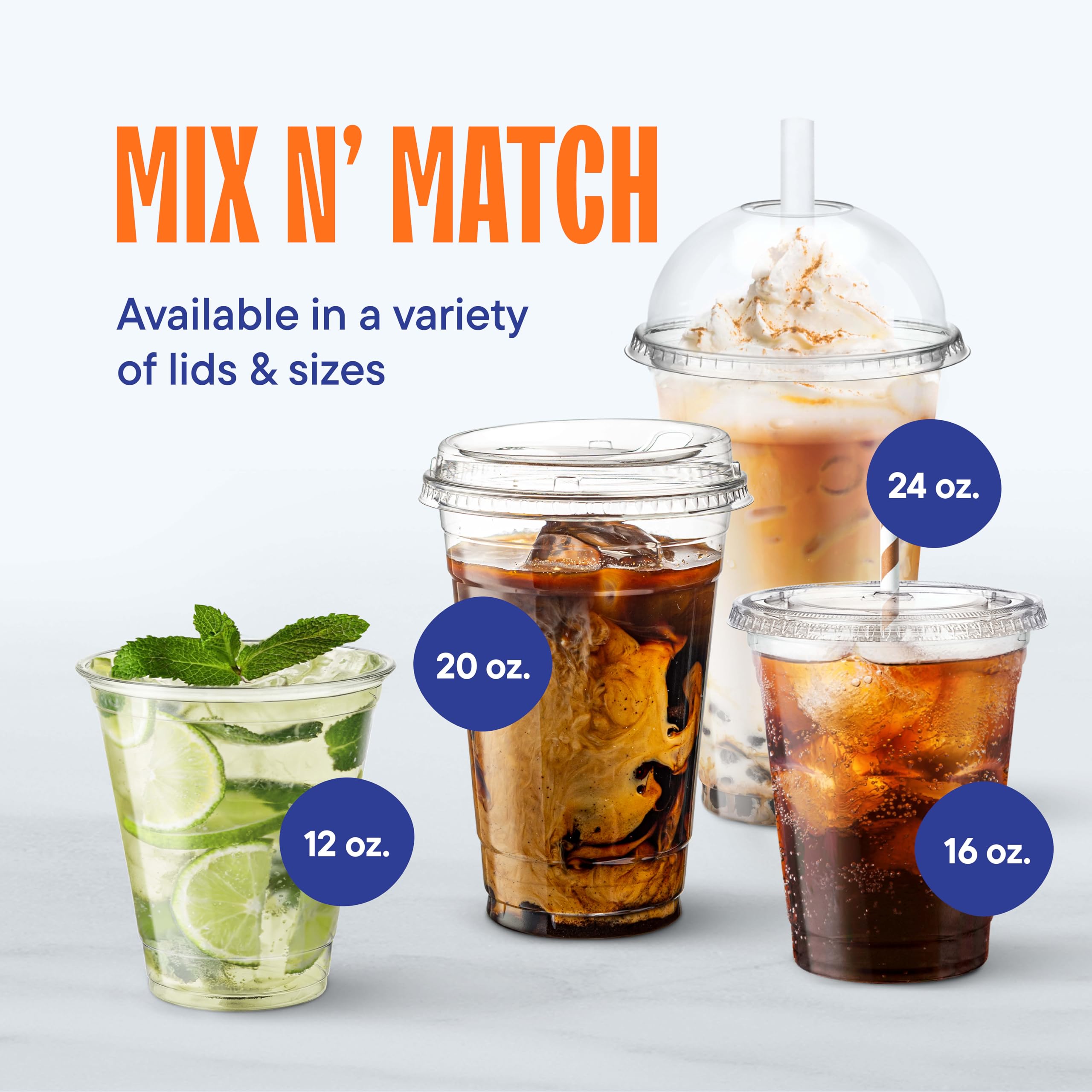 Amazon.com: 16 oz Clear Plastic Cups with Strawless Sip-Lids [50 Sets] PET  Crystal Clear Disposable 16oz Plastic Cups with Lids - Crystal Clear,  Durable Cup - BPA Free + Crack Resistant, for