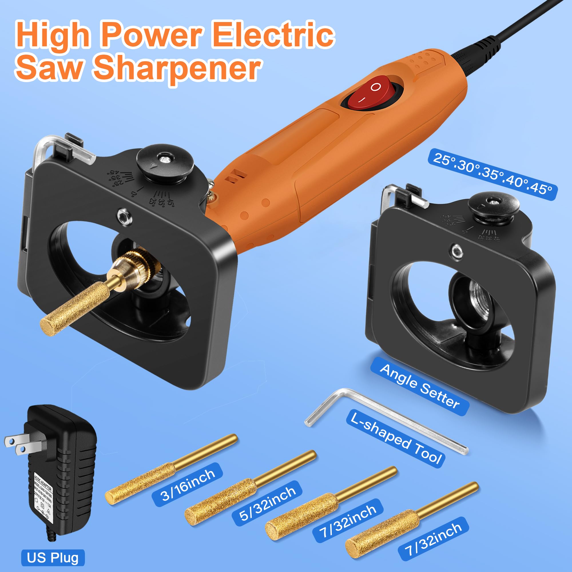 Snapklik.com : Electric Chainsaw Sharpener Kit 120V, High Speed ...