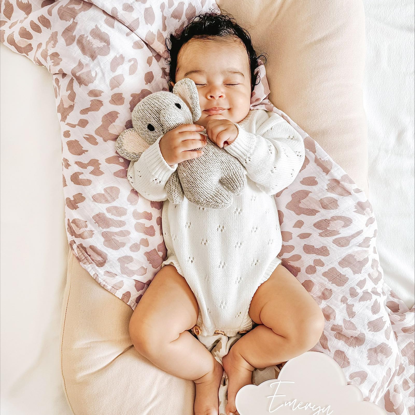 CAIKEZI LifeTree - Coperta in mussola per neonati, con fascia e fiocco, stampa leopardata, per bambini