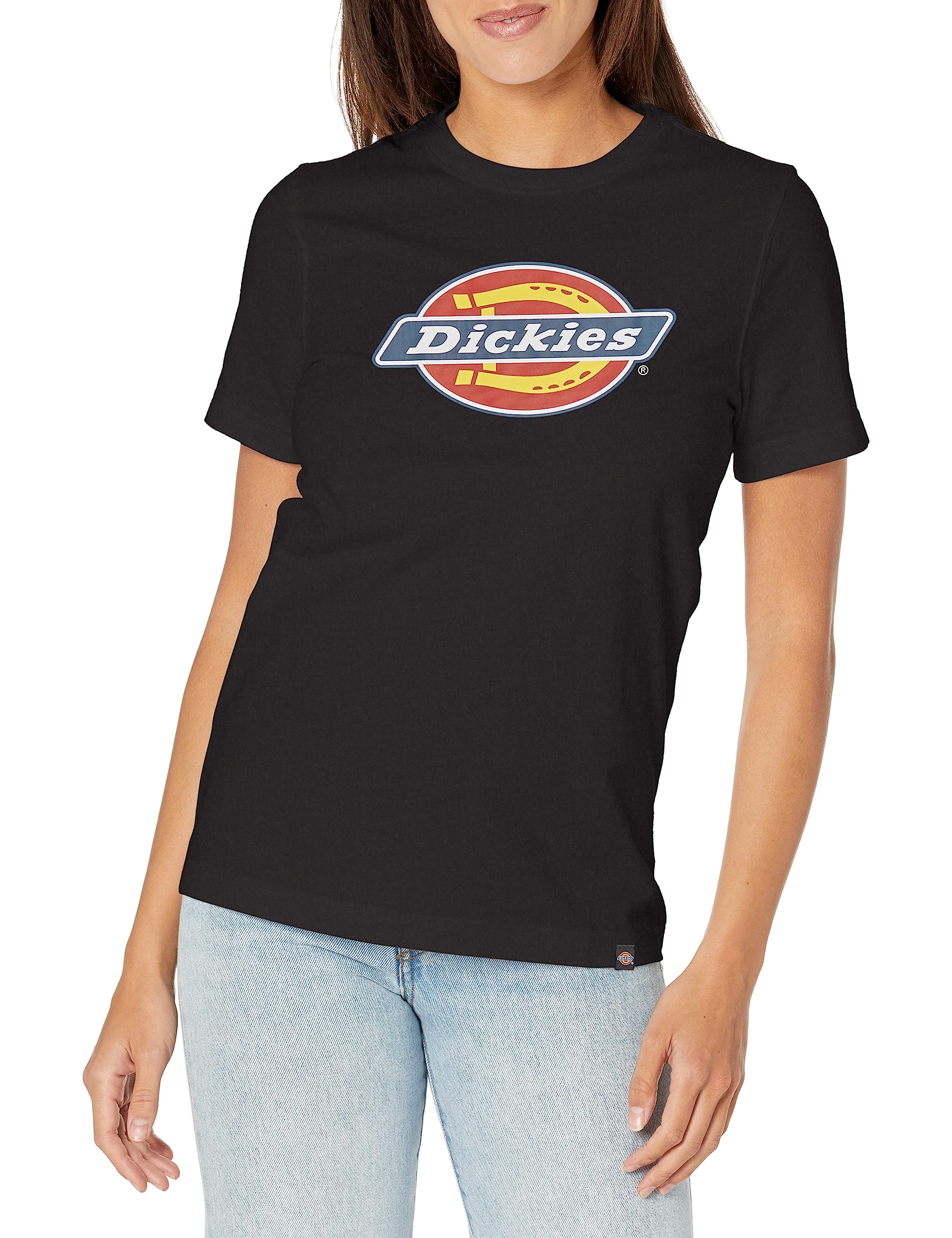 Dickies, Women's, Women's Heavyweight Tricolor Logo TEE, Black, XXL