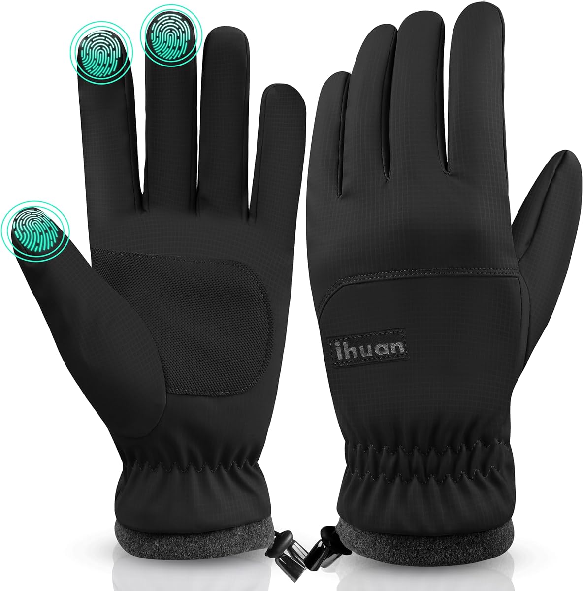 ihuan Winter Ski Snow Gloves Waterproof Running Mens Women Touchscreen- Cycling DrivingThermal Warm Cold Weather