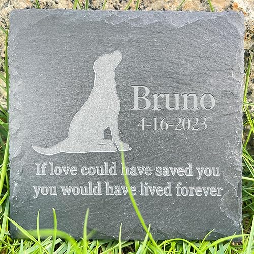 Miniatura 6 de Regalo de piedra conmemorativa para mascotas, marcador de tumba de jardín, lápida de condolencias de mascotas, lápida conmemorativa de gatos