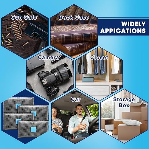 Miniatura 6 de Timgle Paquete de 10 unidades de 7.05 oz de desecante recargables para almacenamiento de paquetes de gel de sílice para absorber la humedad seca,