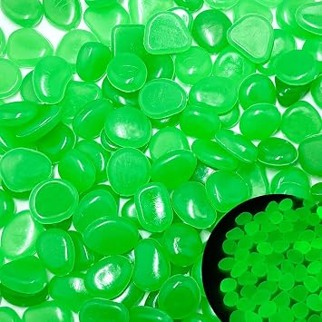 Glow in The Dark Fish Tank Rocks,Green Glowing Rocks Stones Resin Glow in Dark Pebbles for Outdoor Garden, Fish Tank, Aquarium, Landscaping,Driveway Decoration,11 oz