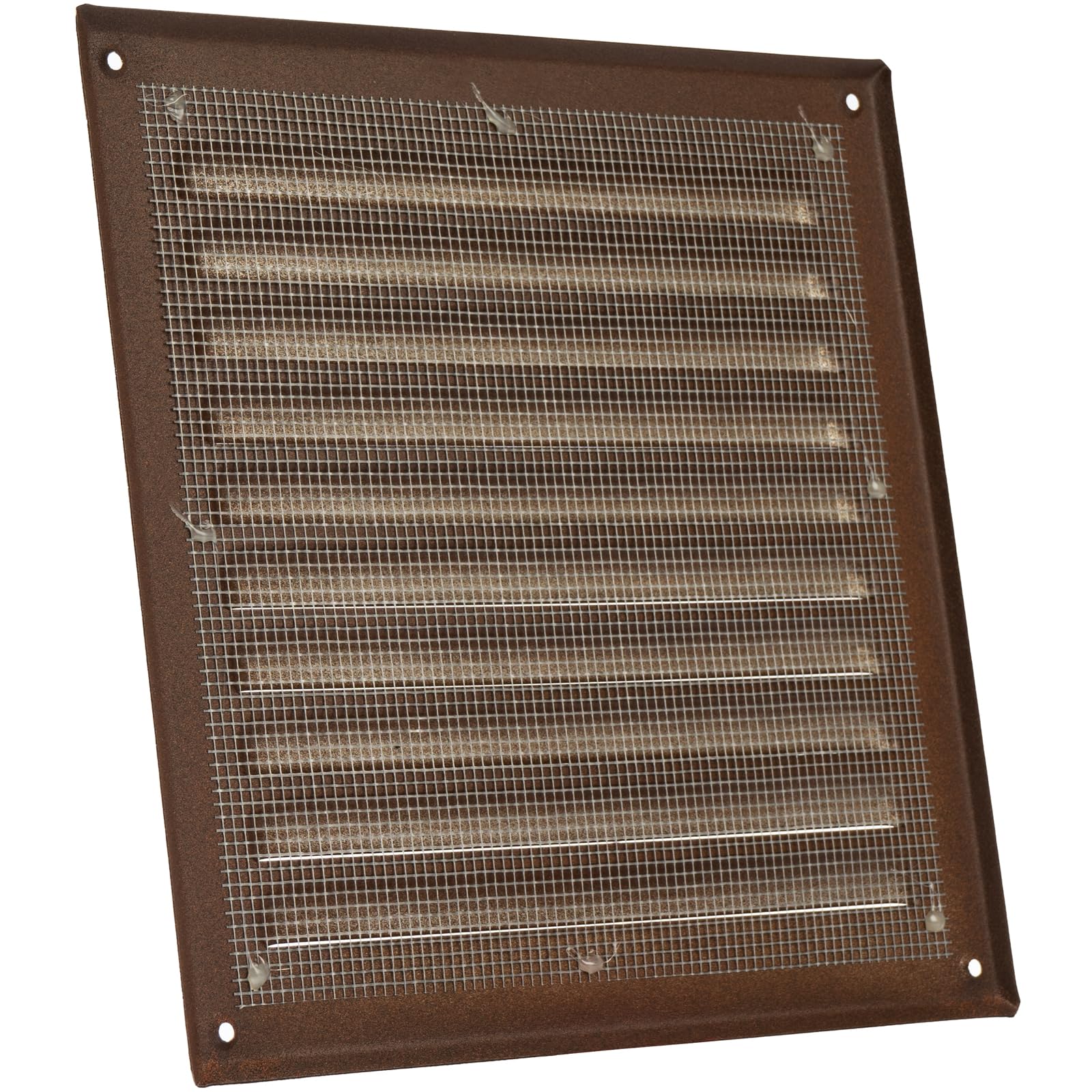 Vent Systems 250 x 250 mm / 9.84" x 9.84" Inch Brown Metal Soffit Air Vent Cover, Square Louvered Gable Vent with Mesh Screen - Image 2