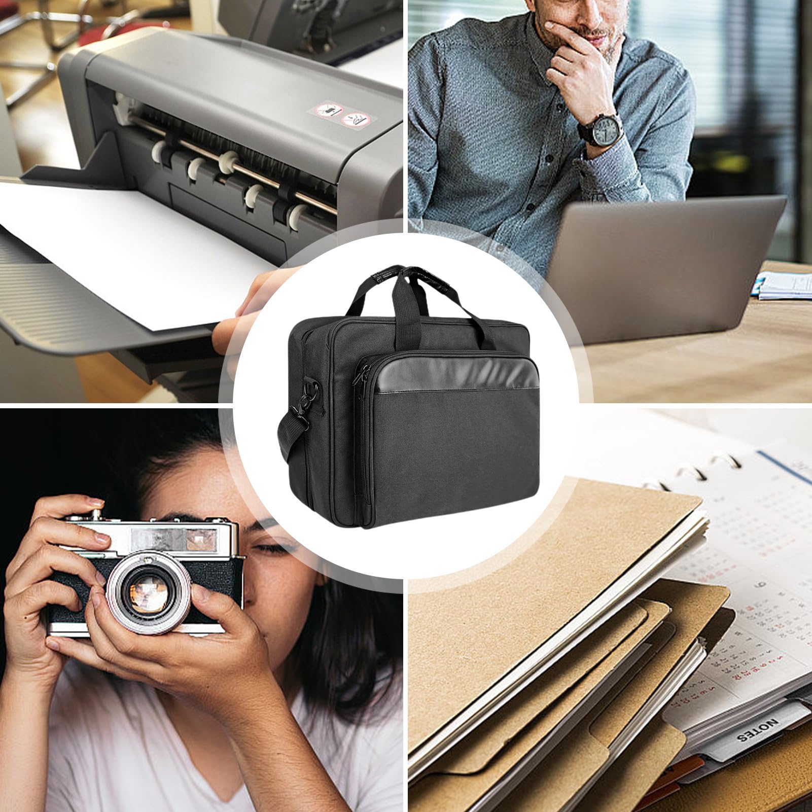 Custodia Da Trasporto Per Stampante Portatile | Alta Capacità - Imbottito | Mobile Con Tracolla E Carrello Viaggi, Affari,