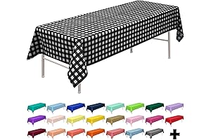 PARTY ULYJA Plastic Buffalo Plaid Tablecloth