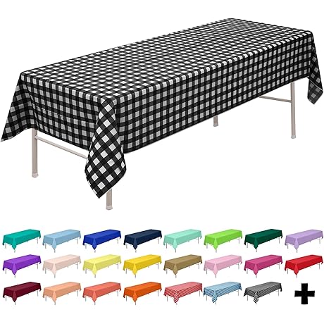 PARTY ULYJA Plastic Buffalo Plaid Tablecloth