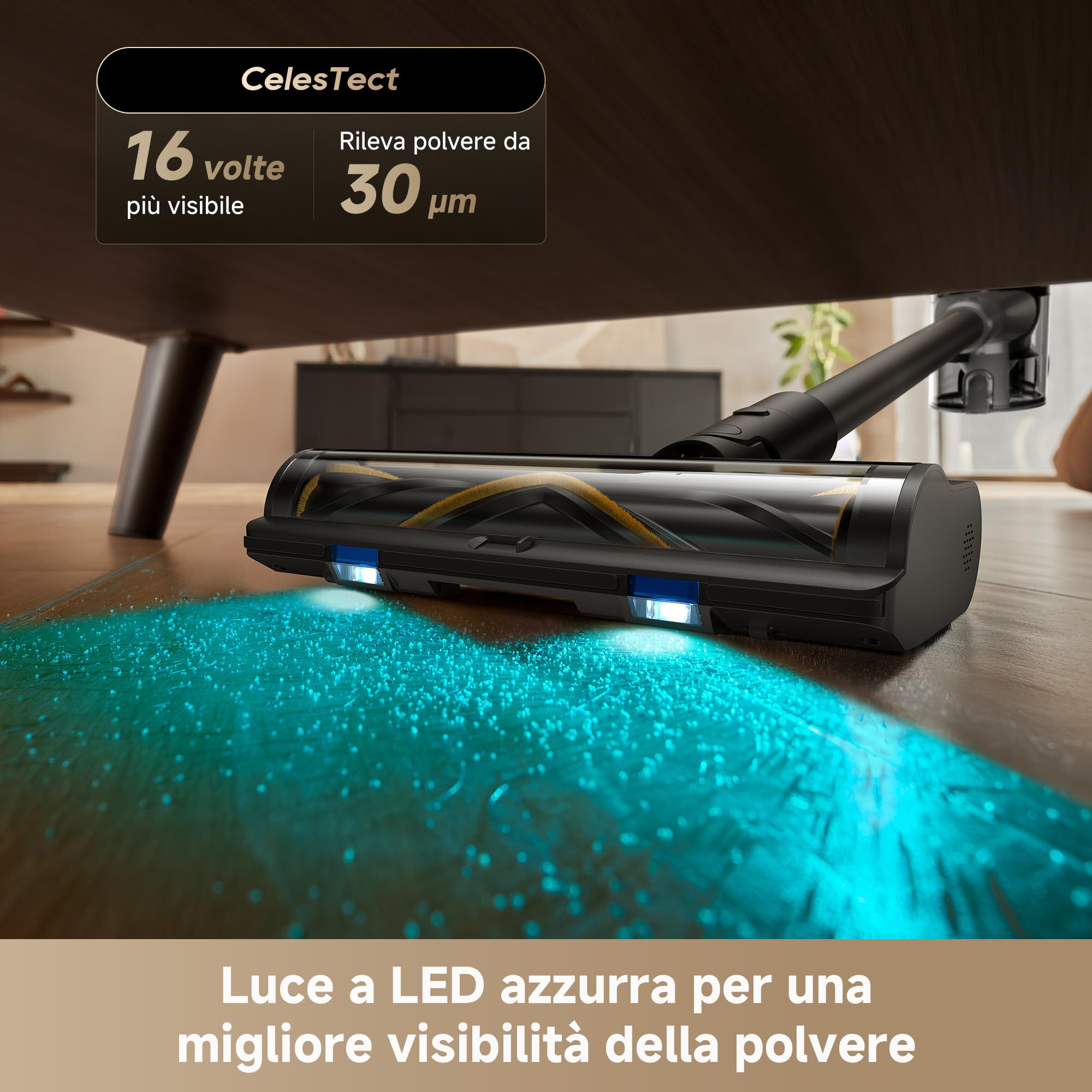 DREAME R20 SE-A Aspirapolvere Senza Fili, Aspirazione da 20,000PA/150 AW, 90 Min, Schermo a LED, Vano Polvere da 0,6 L, Smaltimento dello Sporco con un Pulsante, Spazzola Antigroviglio con Luce