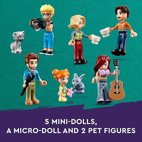 Miniatura 4 de LEGO Friends Olly and Paisley Family Houses Juguete para niños con 5 minifiguras de muñeca para juego creativo, casa de dos pisos con juguete de