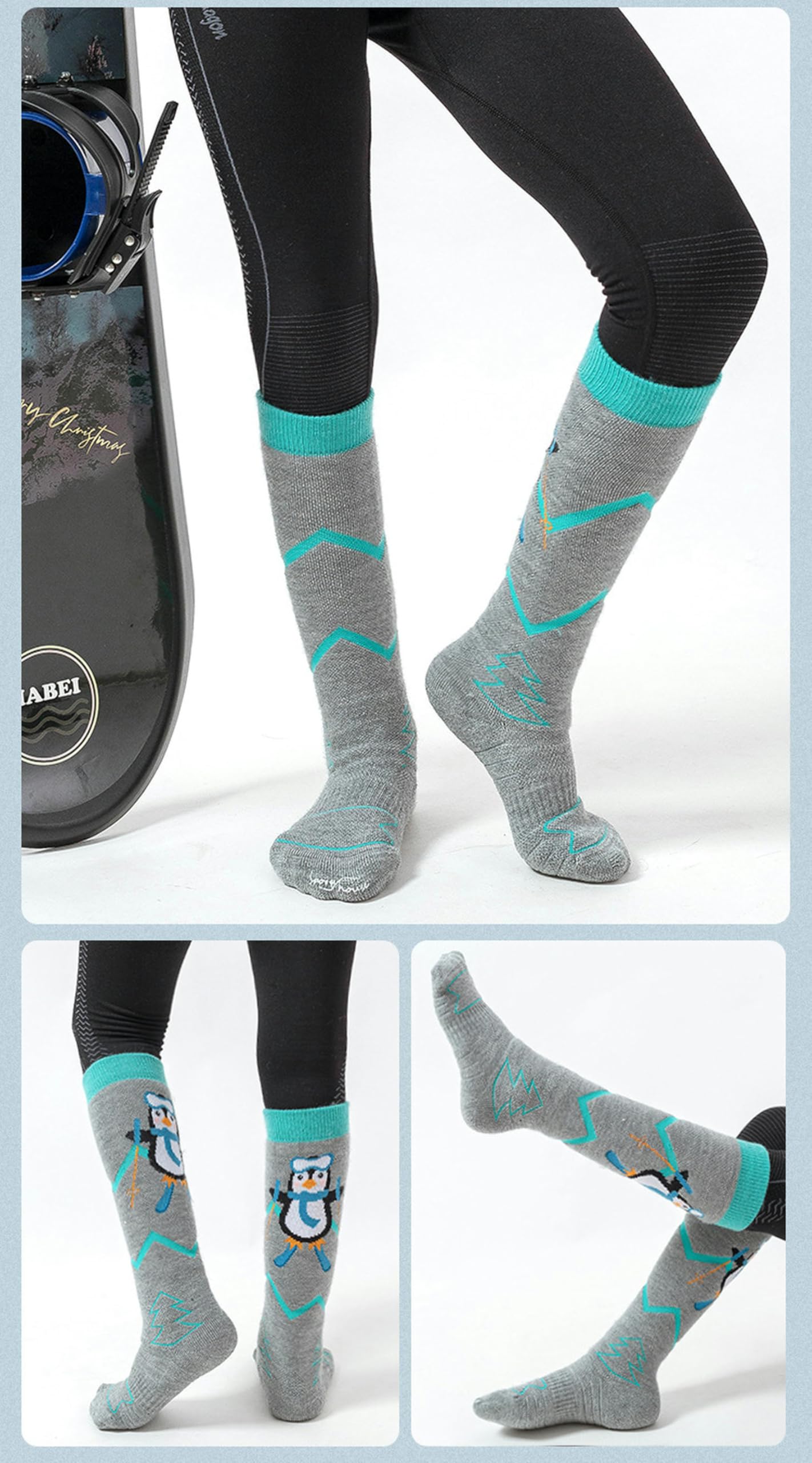 Calcetines Calcetines De Esquí De Al Aire Libre De Invierno para Niños-Blanco