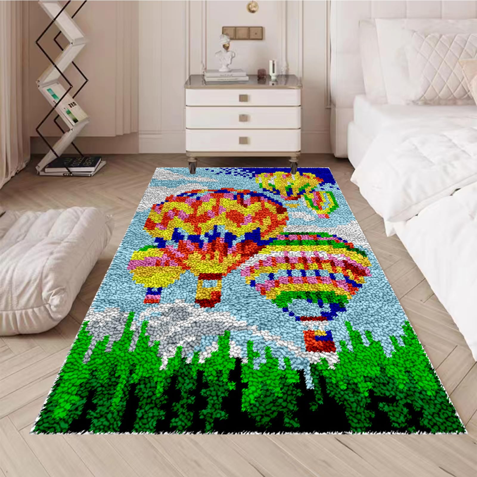 Kit per tappeto a punto smirne, fai da te, filato all'uncinetto, per adulti, grande, ricamo, kit per la decorazione della casa, tela stampata 85 x 115 cm