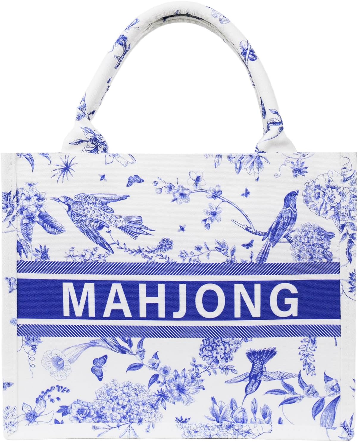 Blue mahjong bags for tiles，American Mahjong Tiles Bag- Durable mahjong carrying bag with zipper for accessories and mahjong tile storage(Only Case)