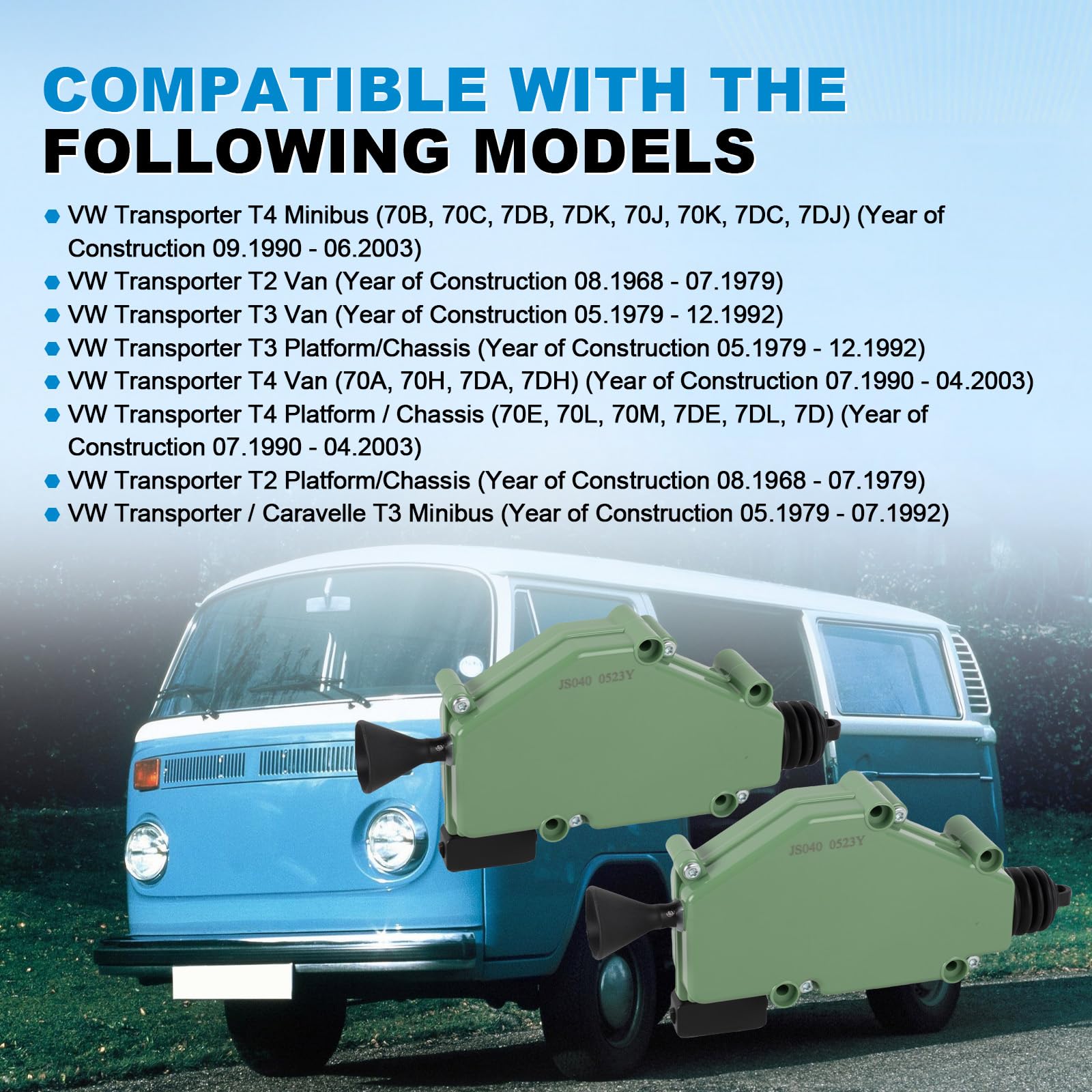 2 PCS Zentralverriegelung Türschloss Stellmotor 4-Polig passend für VW Transporter T4 Transporter MK IV 1990-2003 Teilenummer 701959781 701959783A 7D0959781A