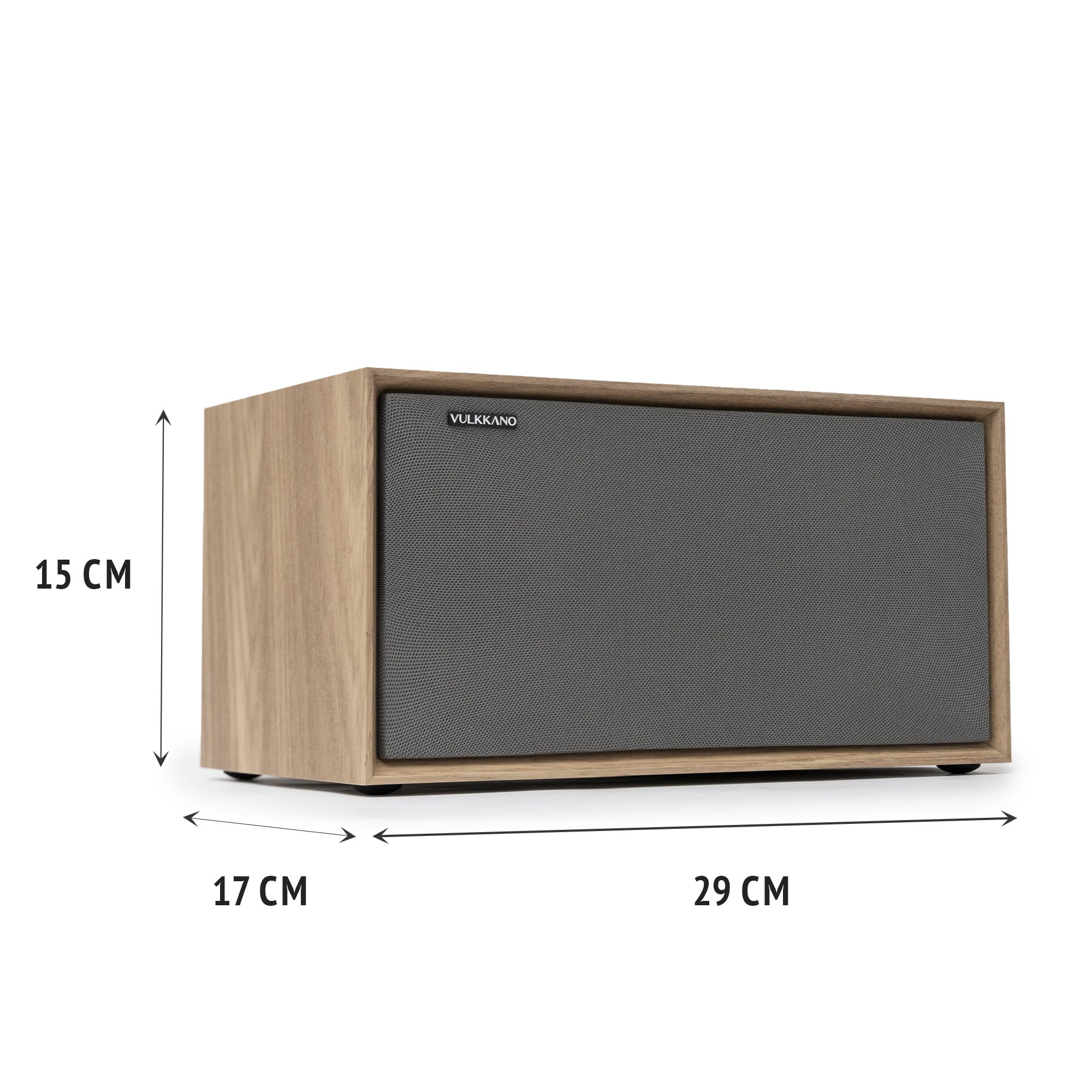 VULKKANO T40 ARC Altavoz activo con 40W de potencia, Woofer de 4" y doble tweeter de 1.25", HDMI ARC, Bluetooth 5.0, RCA, USB, Salida AUX y Subwoofer, Para la TV, la mesa o la estantería, Color Marrón