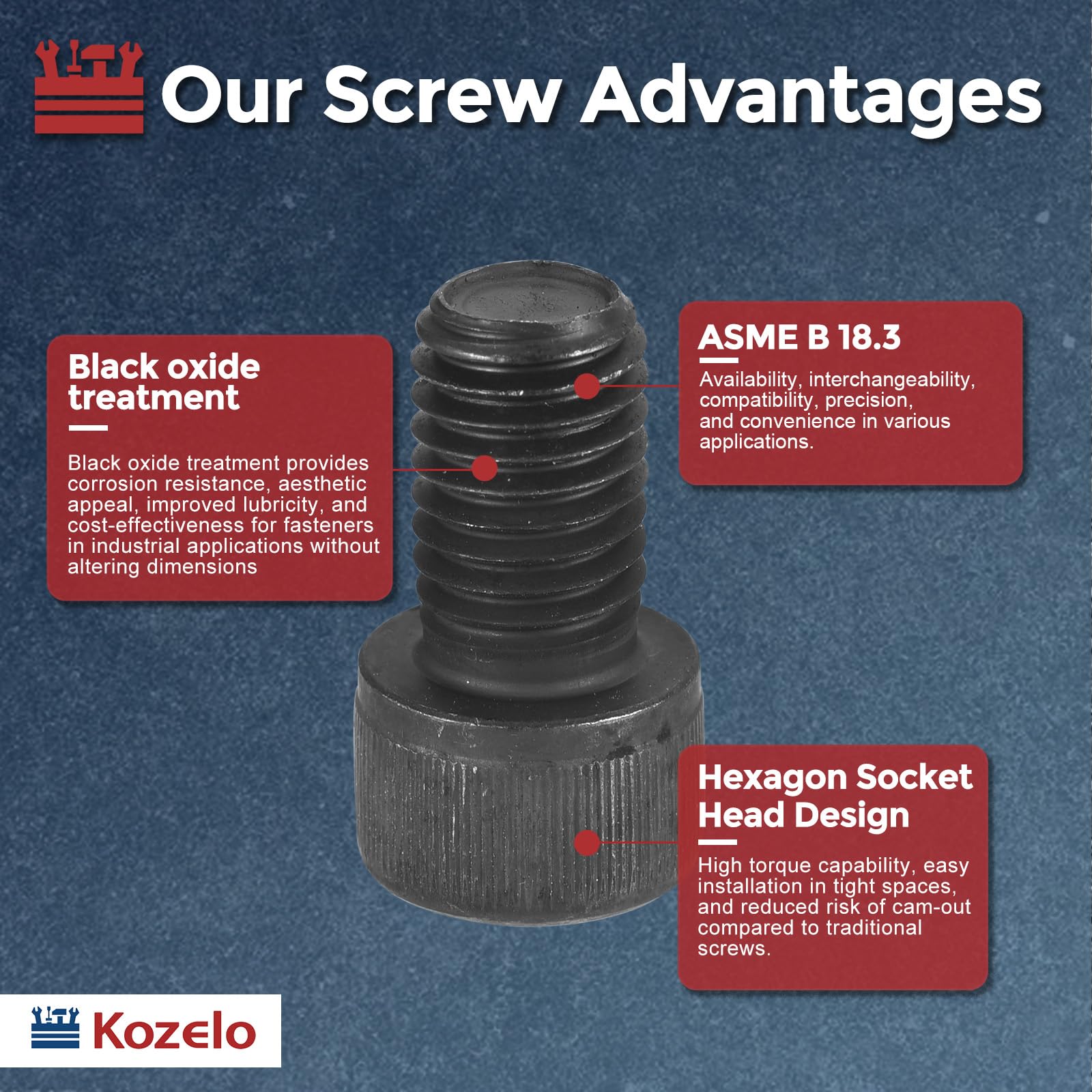 Kozelo 10pcs Socket Head Cap Screws - Image 3