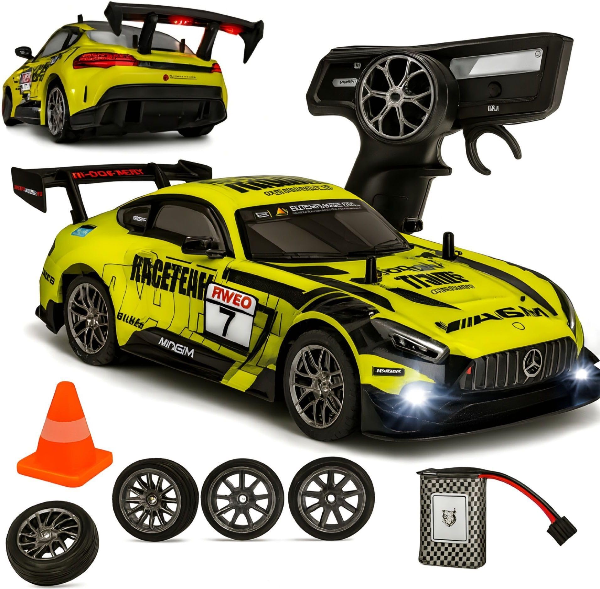 Rc Drift Car 4x4 - Rc Drifting Car Remote Control Drift toys for adults | Drift rc car, 4 drift Tires Included, LED Lights, Kids & Adults, Rechargeable, 25km/h speed, Remote Control car 4x4-image-42